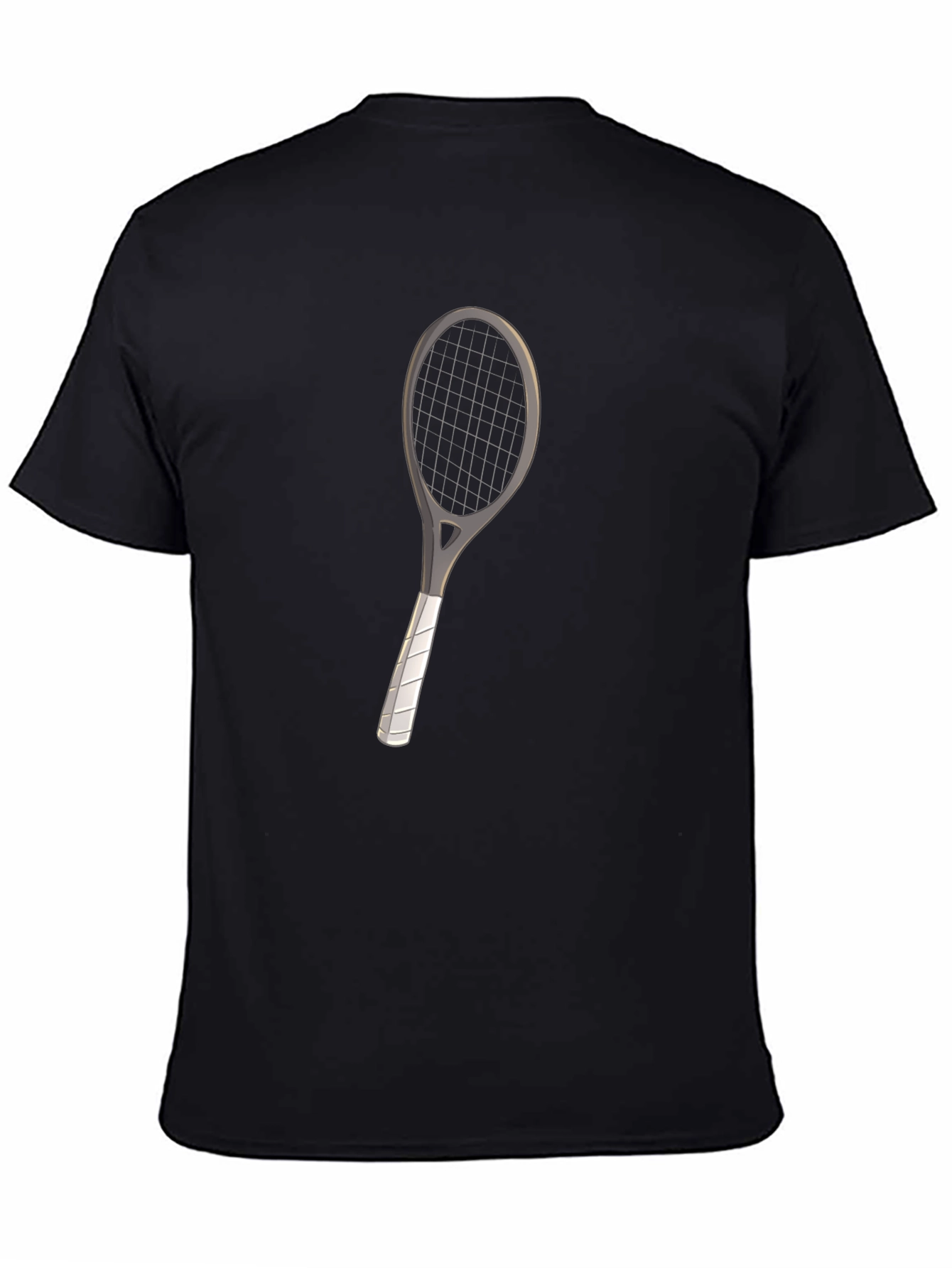 Tennis Racket Graphic Tee - Black Cotton