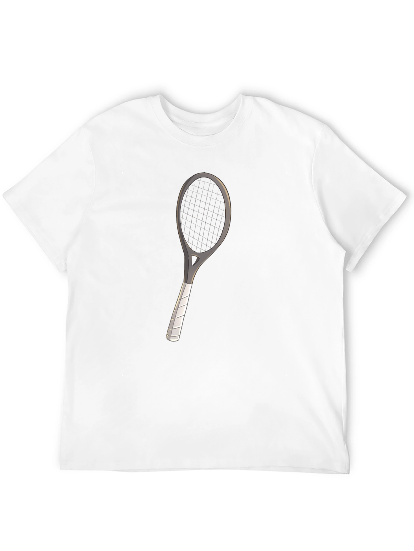Tennis Racket Graphic Tee - Black Cotton