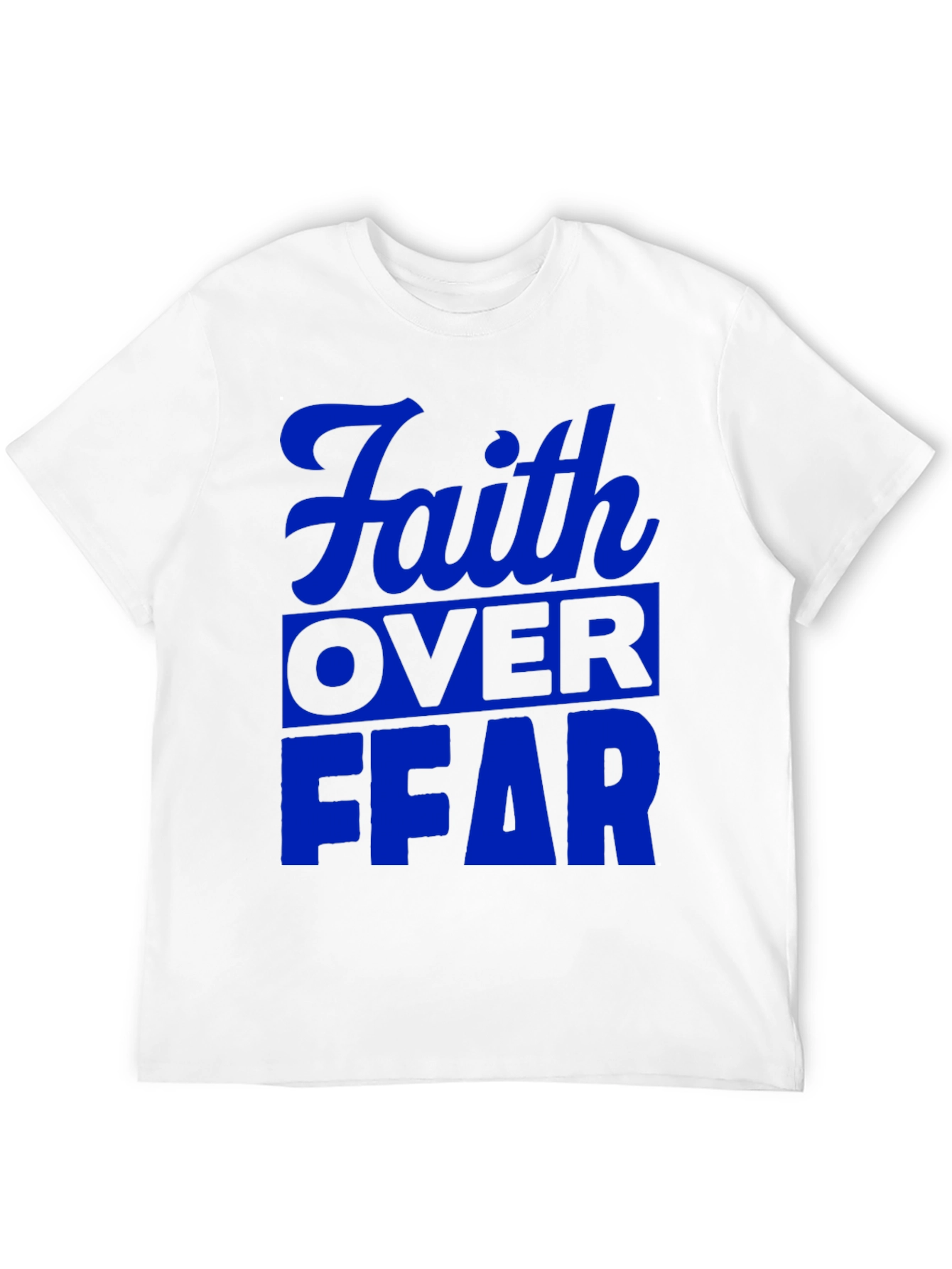 Faith Over Fear Graphic T-Shirt - Blue Print