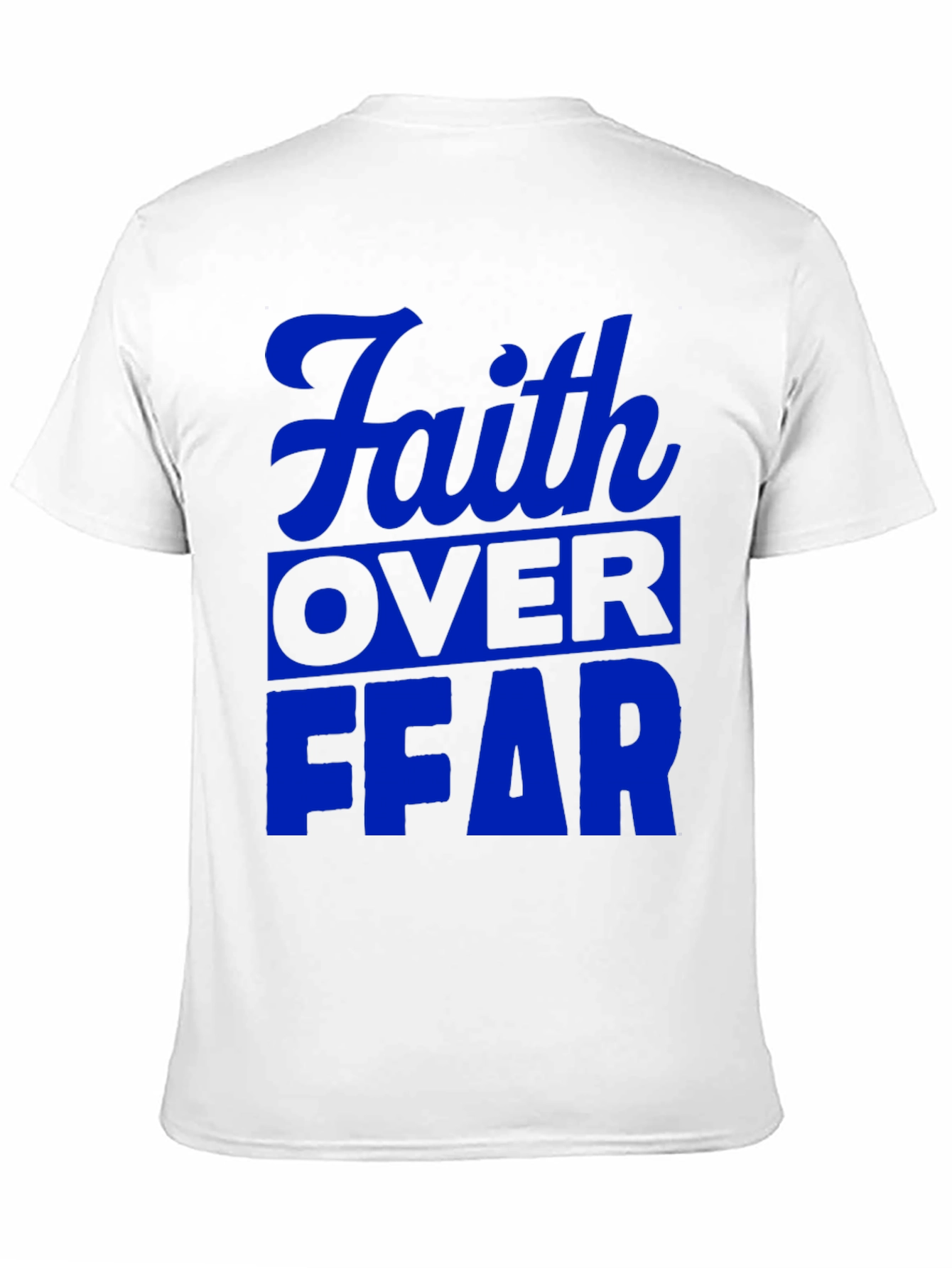 Faith Over Fear Graphic T-Shirt - Blue Print