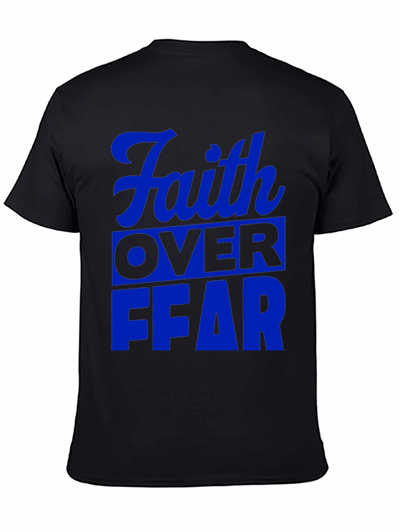 Faith Over Fear Graphic T-Shirt - Blue Print