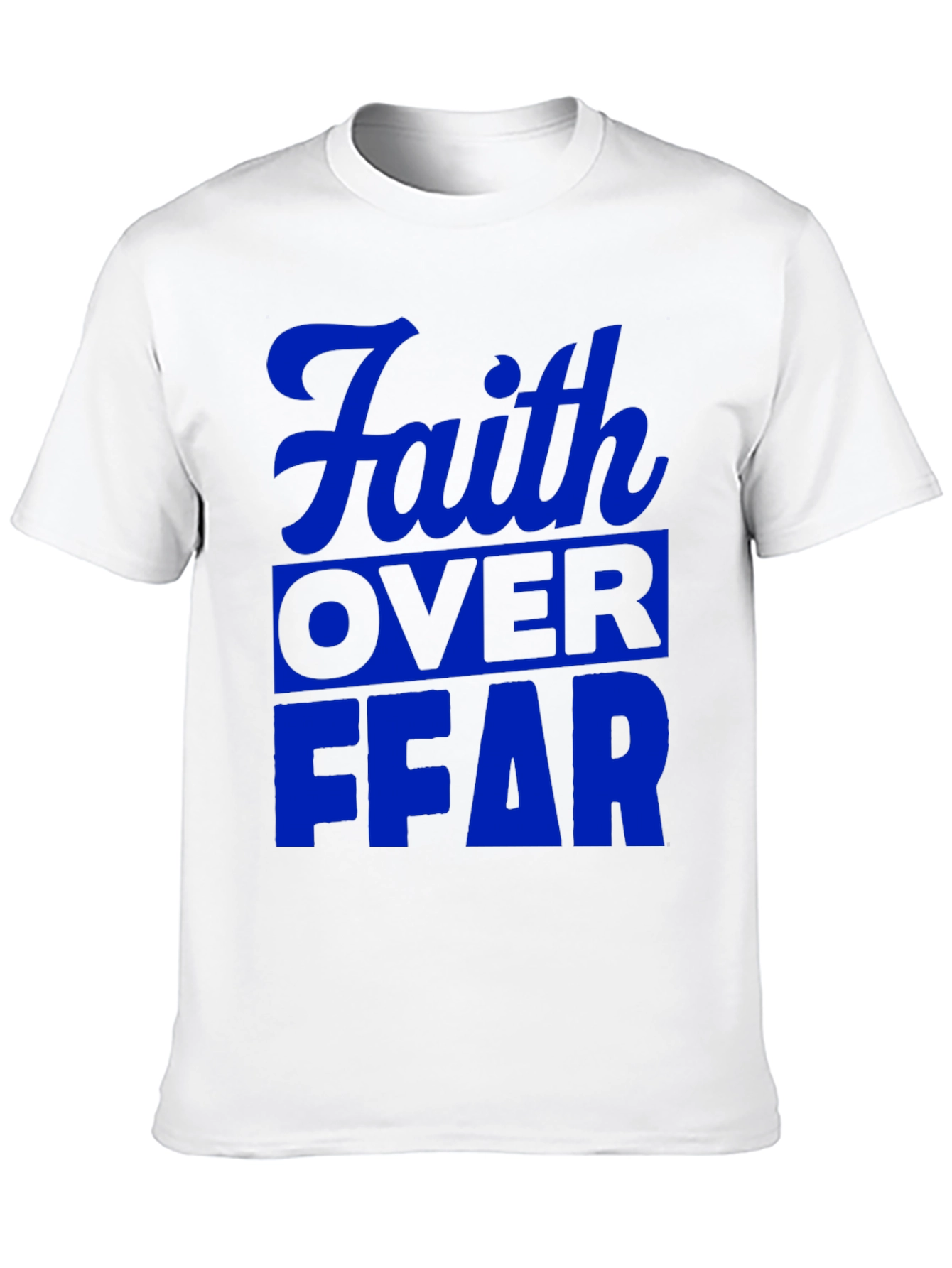 Faith Over Fear Graphic T-Shirt - Blue Print