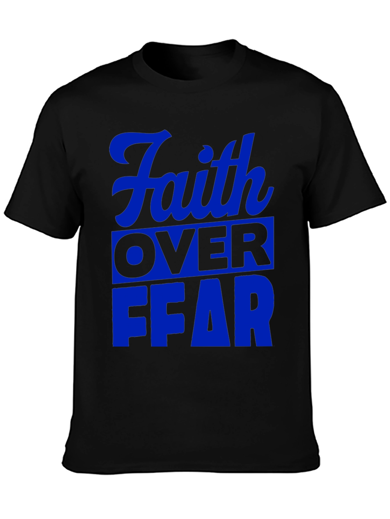 Faith Over Fear Graphic T-Shirt - Blue Print
