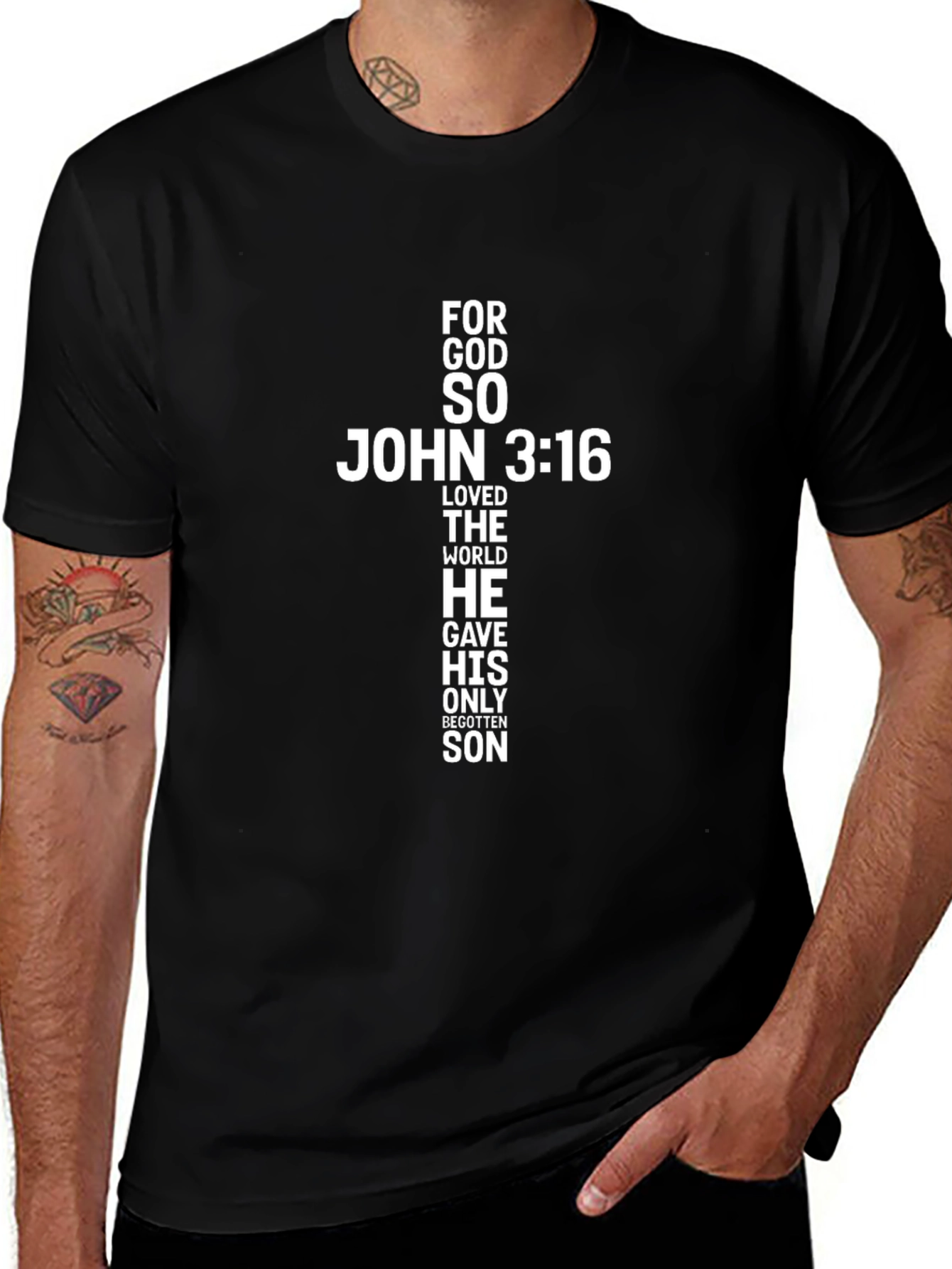 John 3:16 Graphic Tee - Black