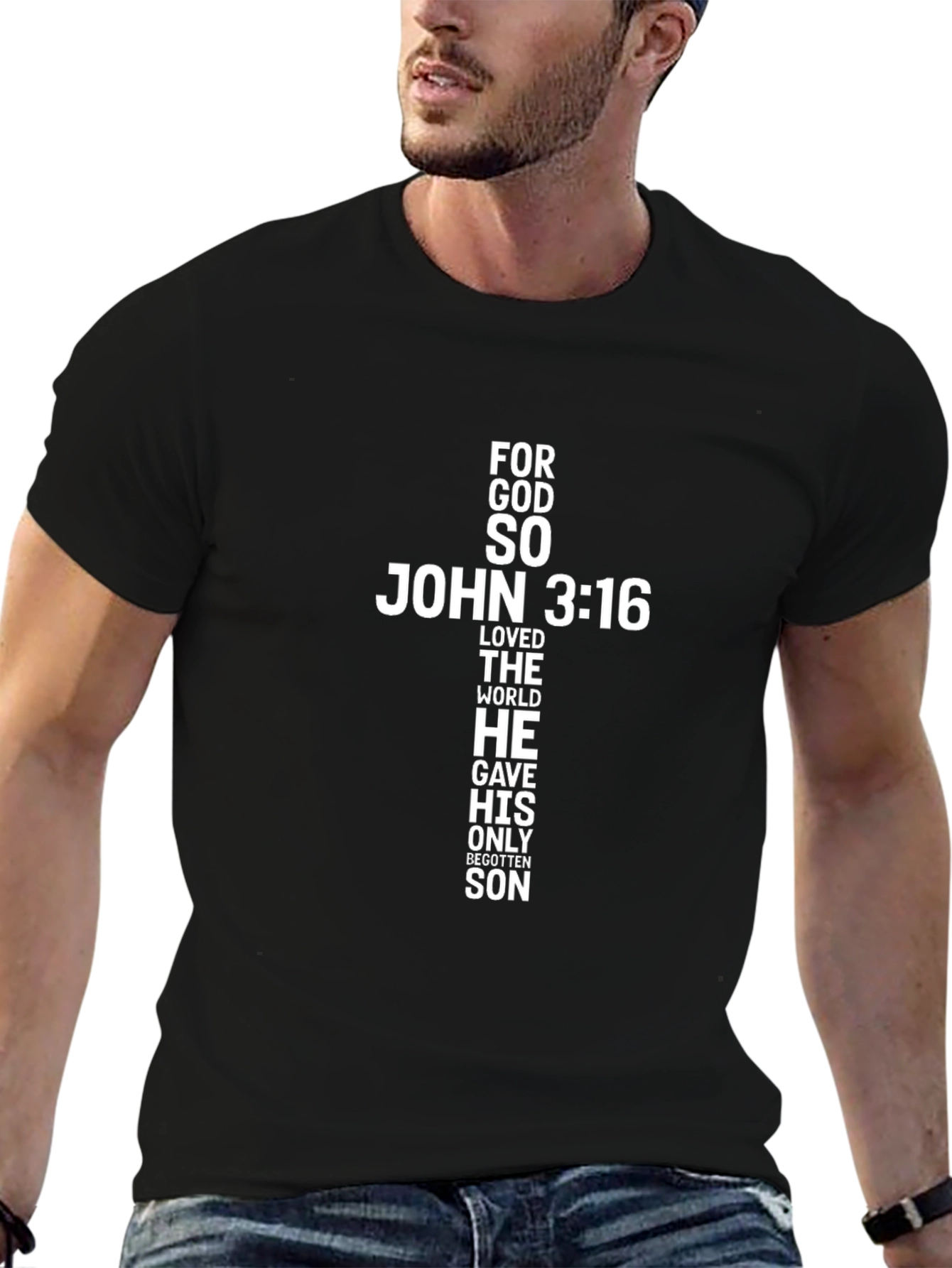 John 3:16 Graphic Tee - Black