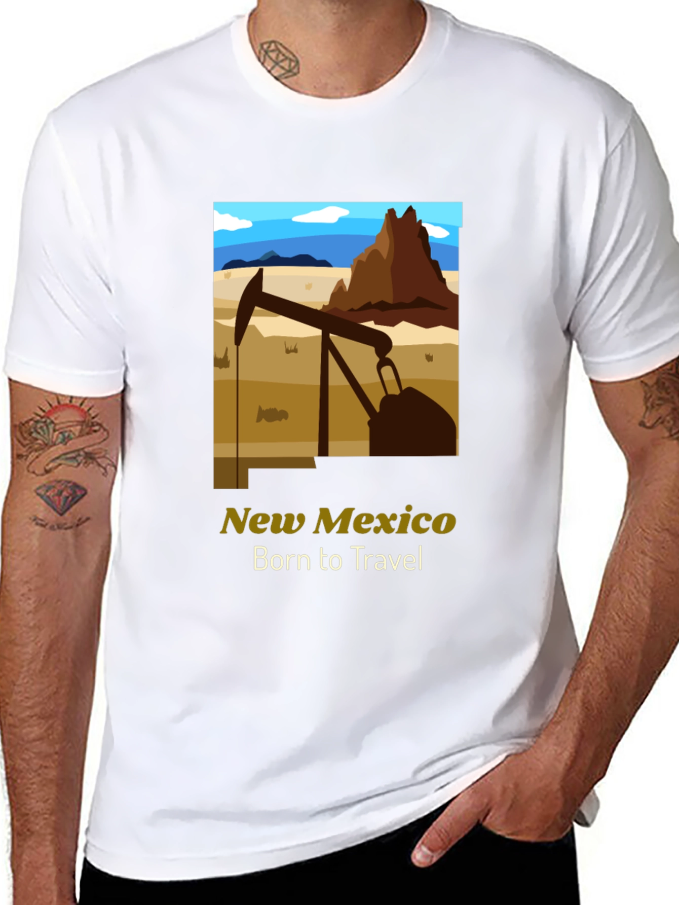New Mexico Born to Travel Graphic T-Shirt