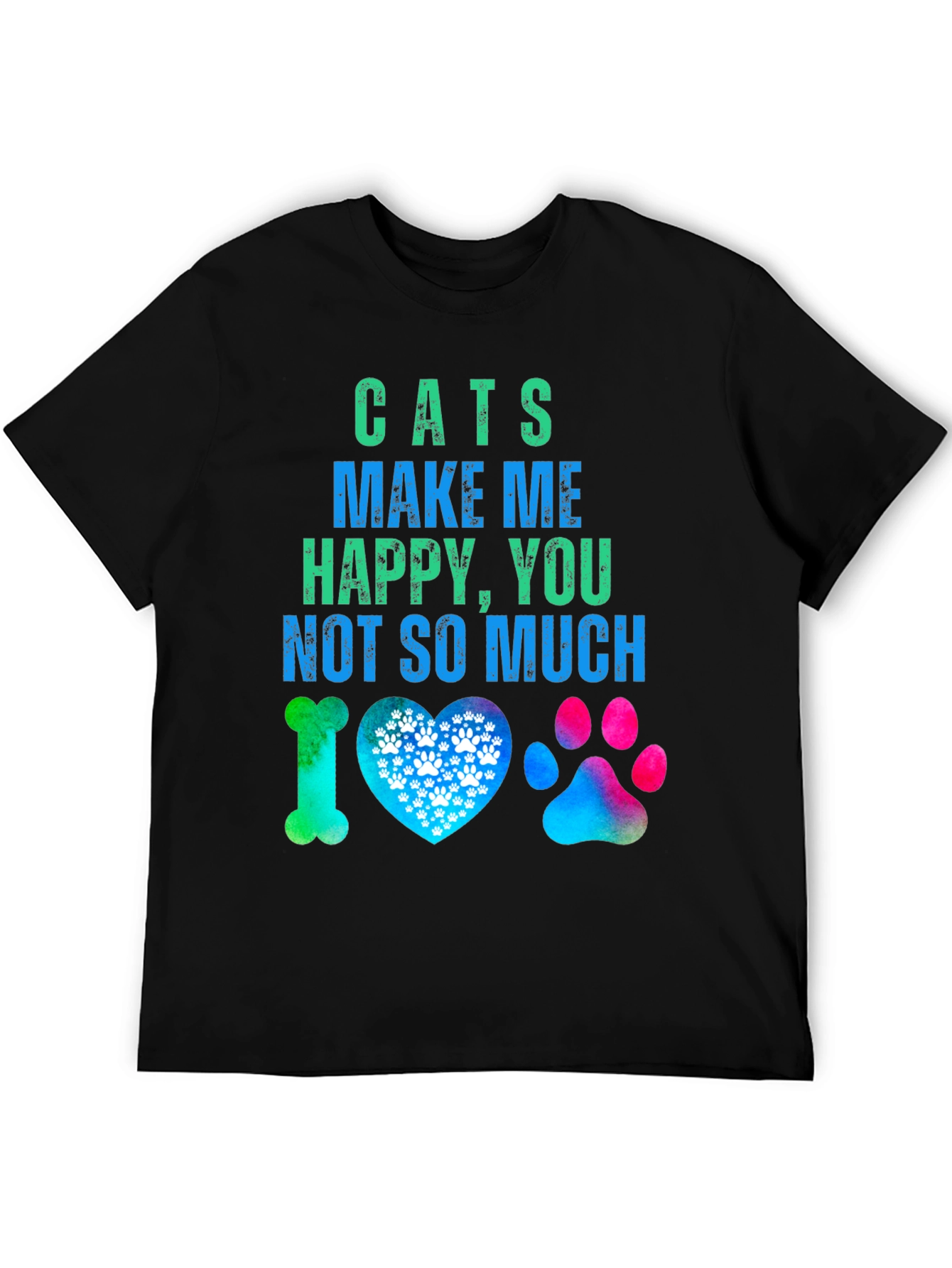 Cats Make Me Happy Graphic T-Shirt