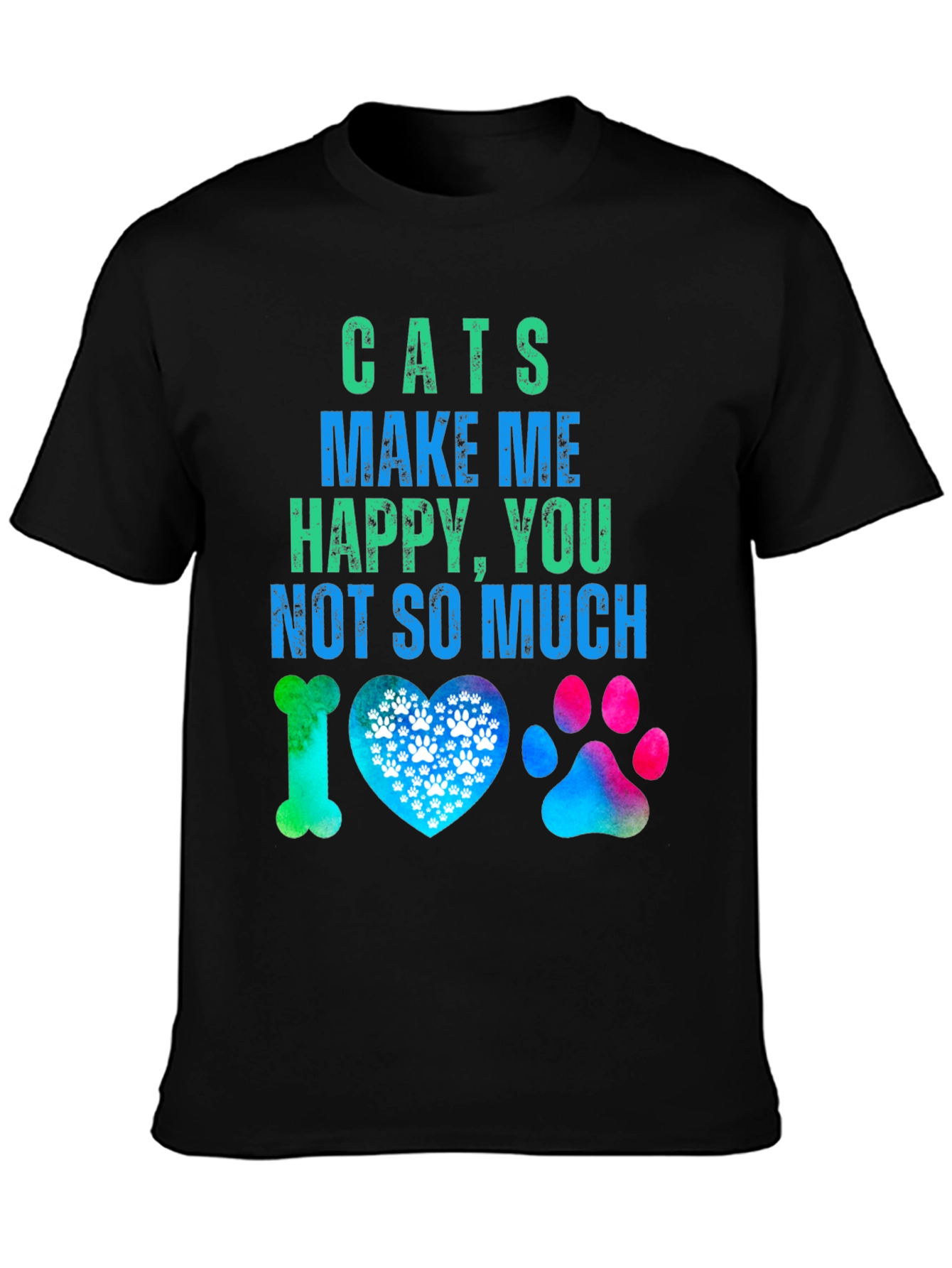 Cats Make Me Happy Graphic T-Shirt