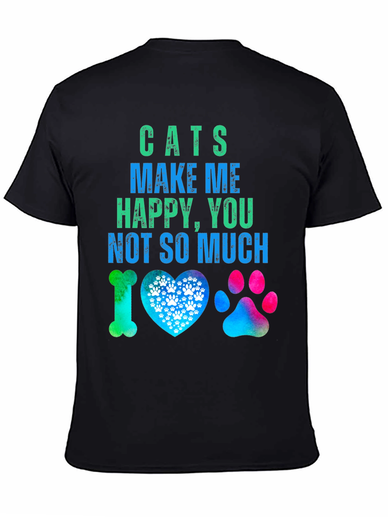 Cats Make Me Happy Graphic T-Shirt