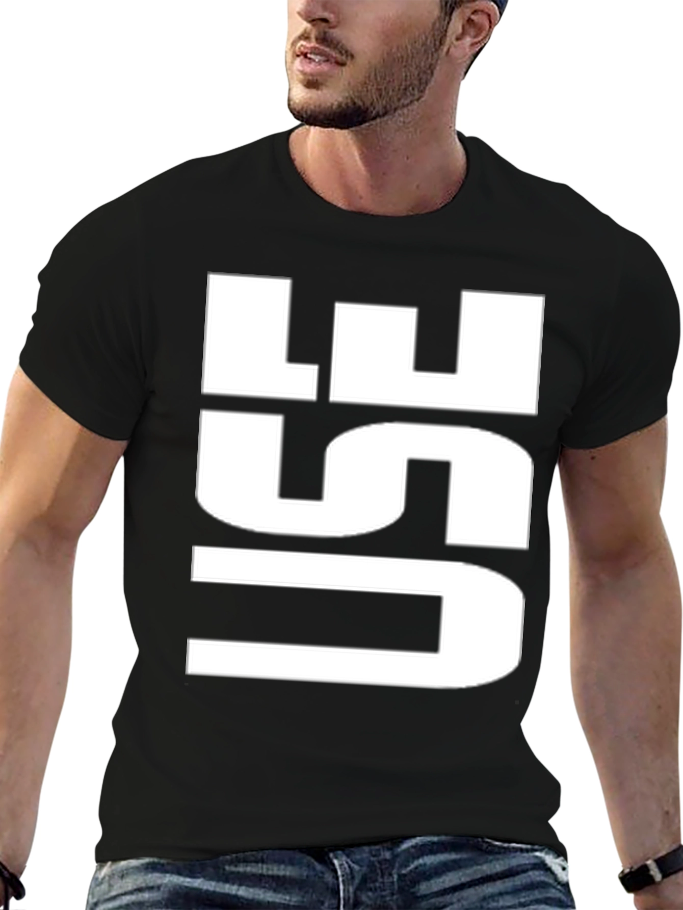 Bold USE Graphic Tee - Black Cotton T-Shirt