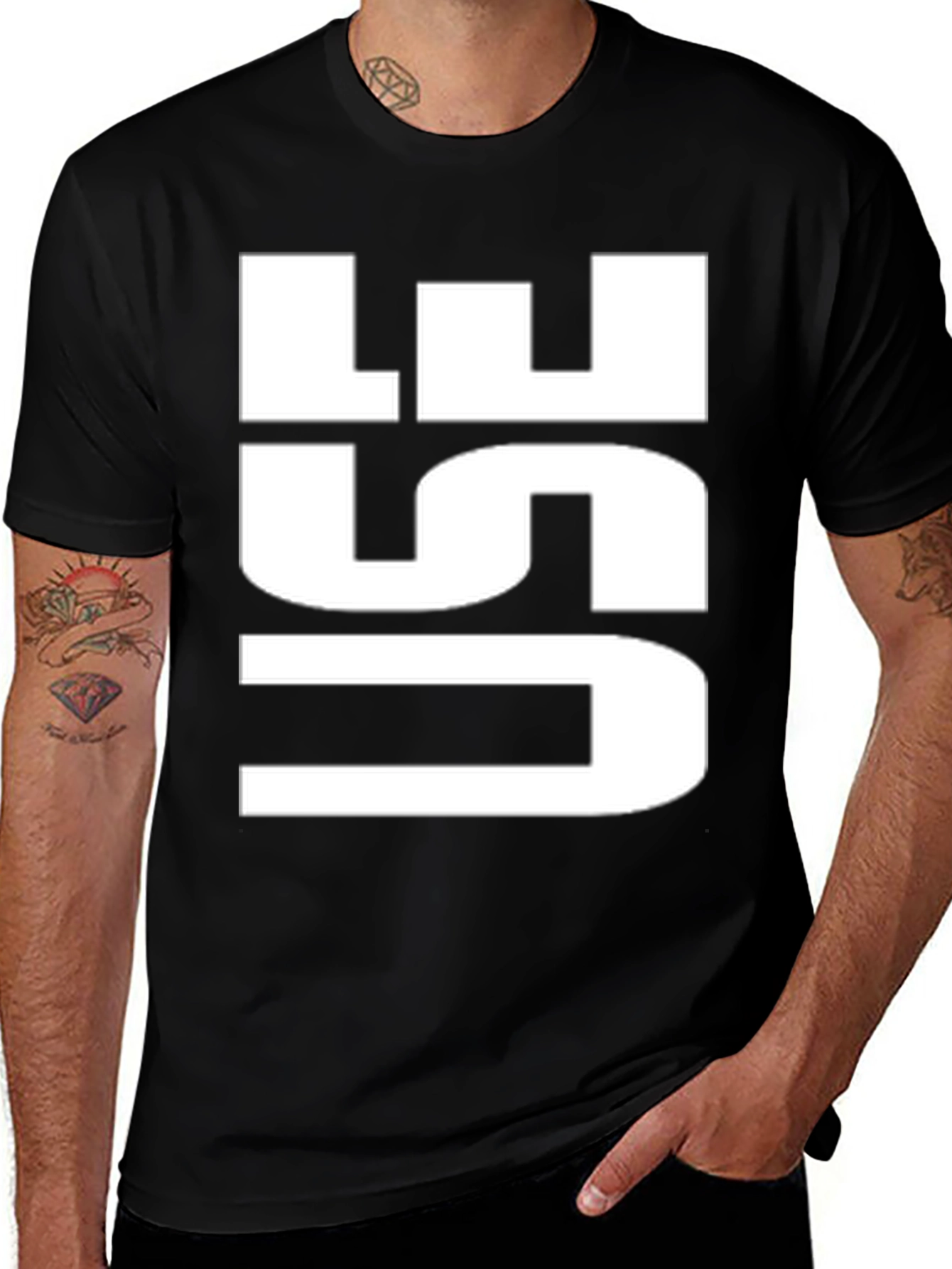 Bold USE Graphic Tee - Black Cotton T-Shirt