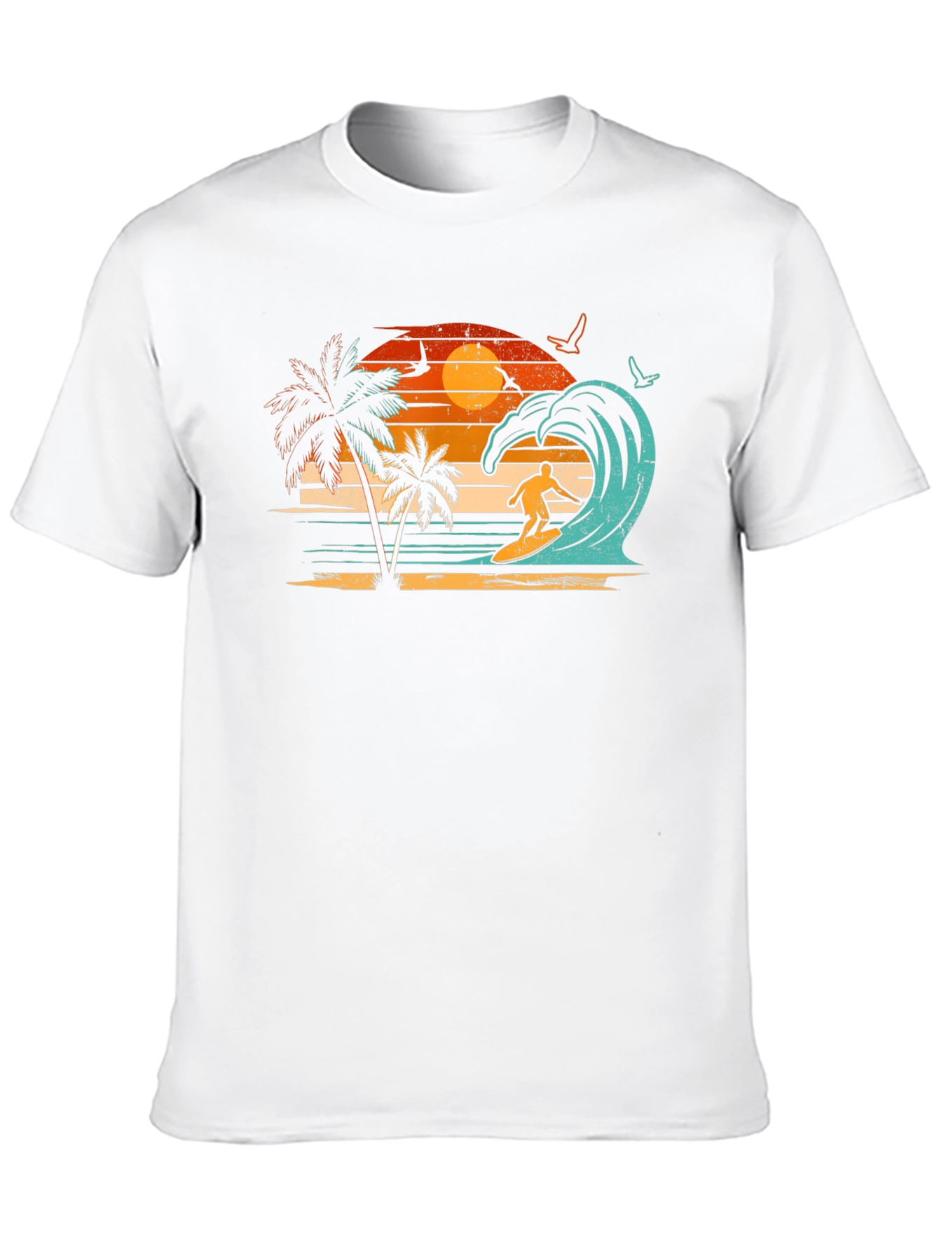 Retro Surfing Beach Sunset Graphic Tee