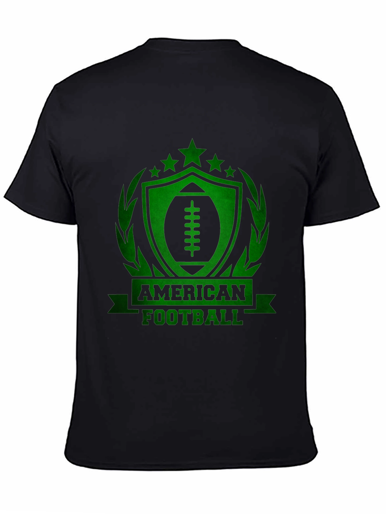 American Football Graphic Tee - Black Cotton T-Shirt