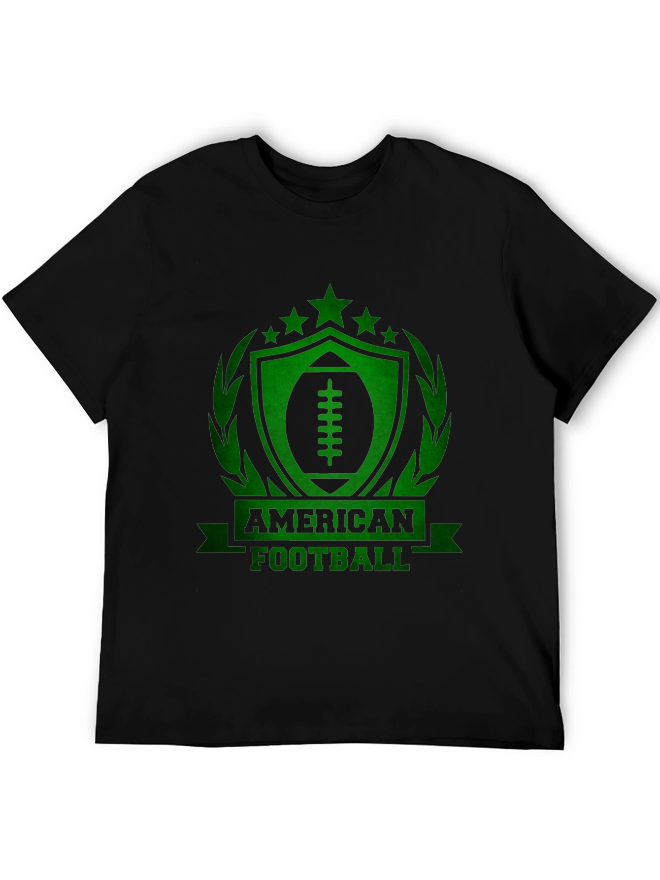 American Football Graphic Tee - Black Cotton T-Shirt