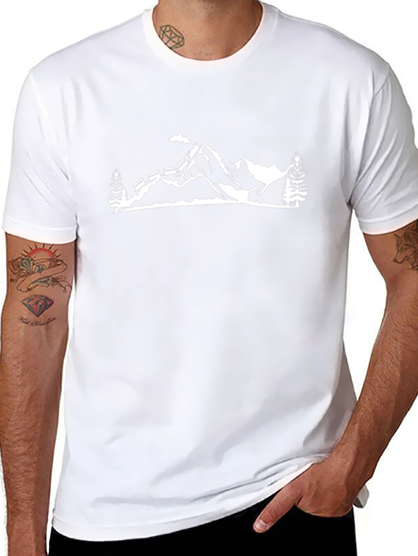 Mountain Train Graphic Tee - Black
