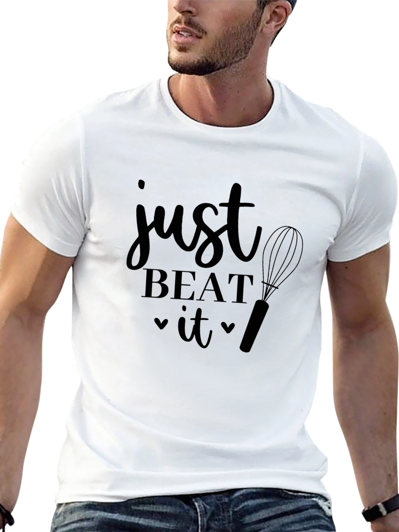 Just Beat It Black Graphic T-Shirt