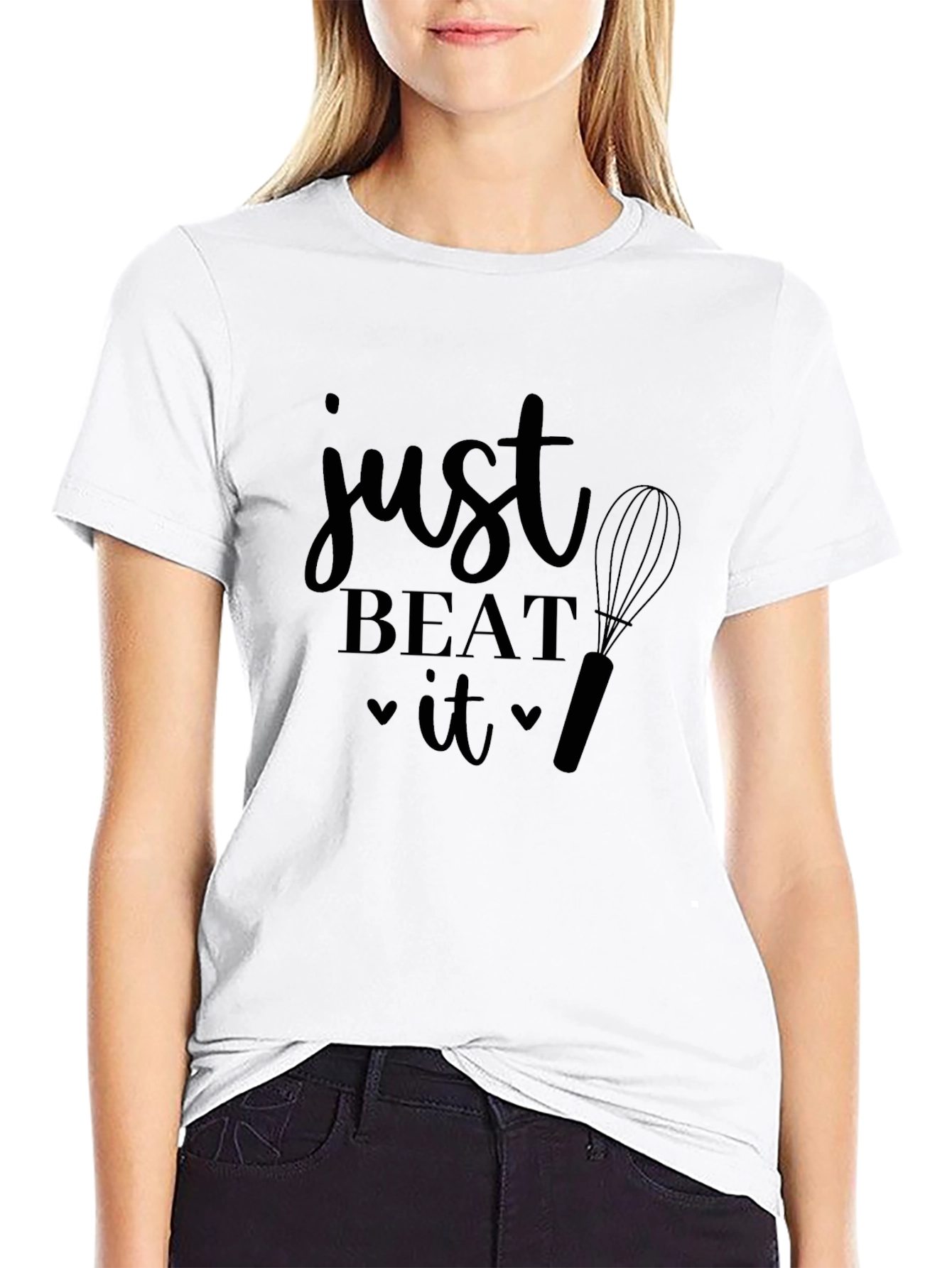 Just Beat It Black Graphic T-Shirt