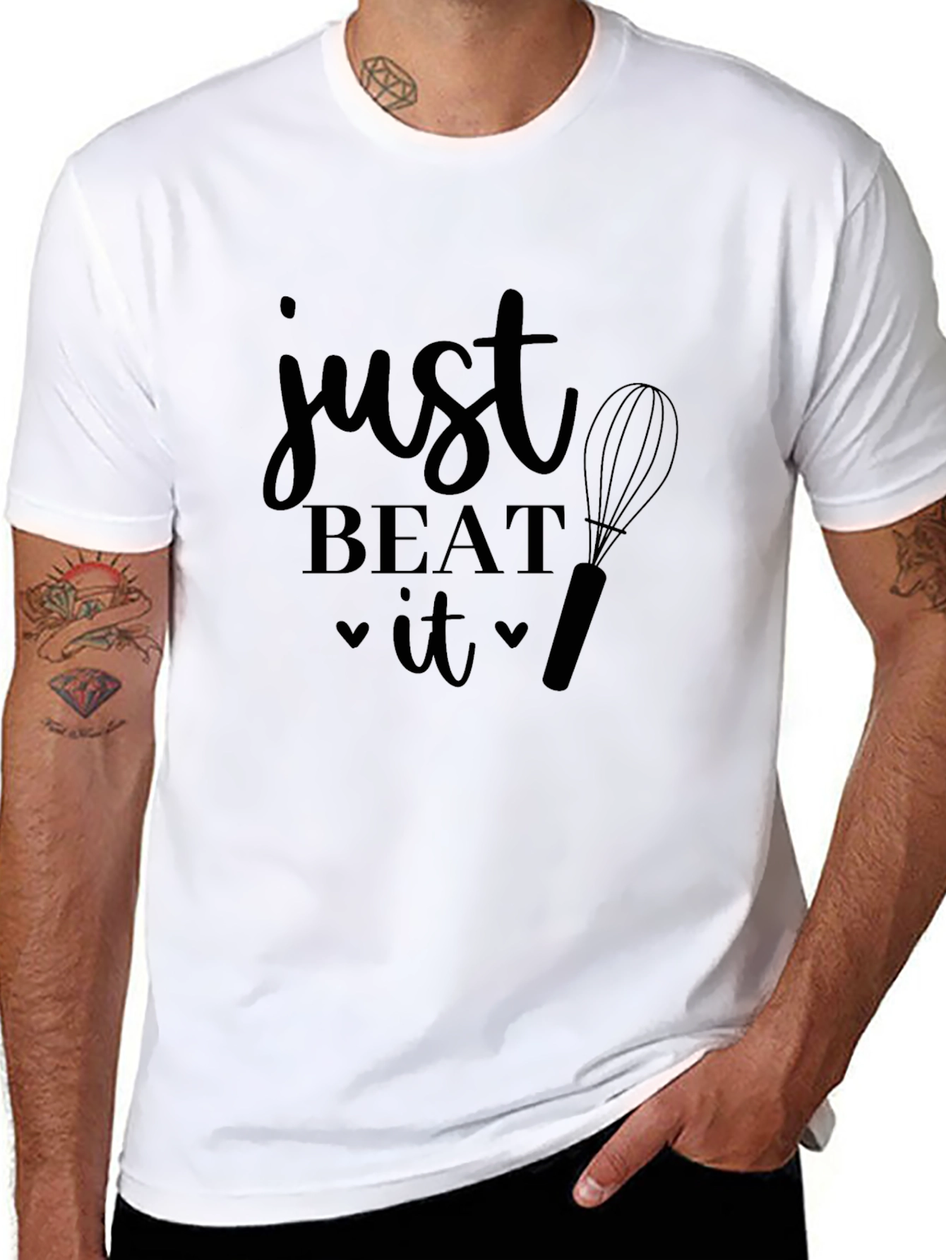 Just Beat It Black Graphic T-Shirt