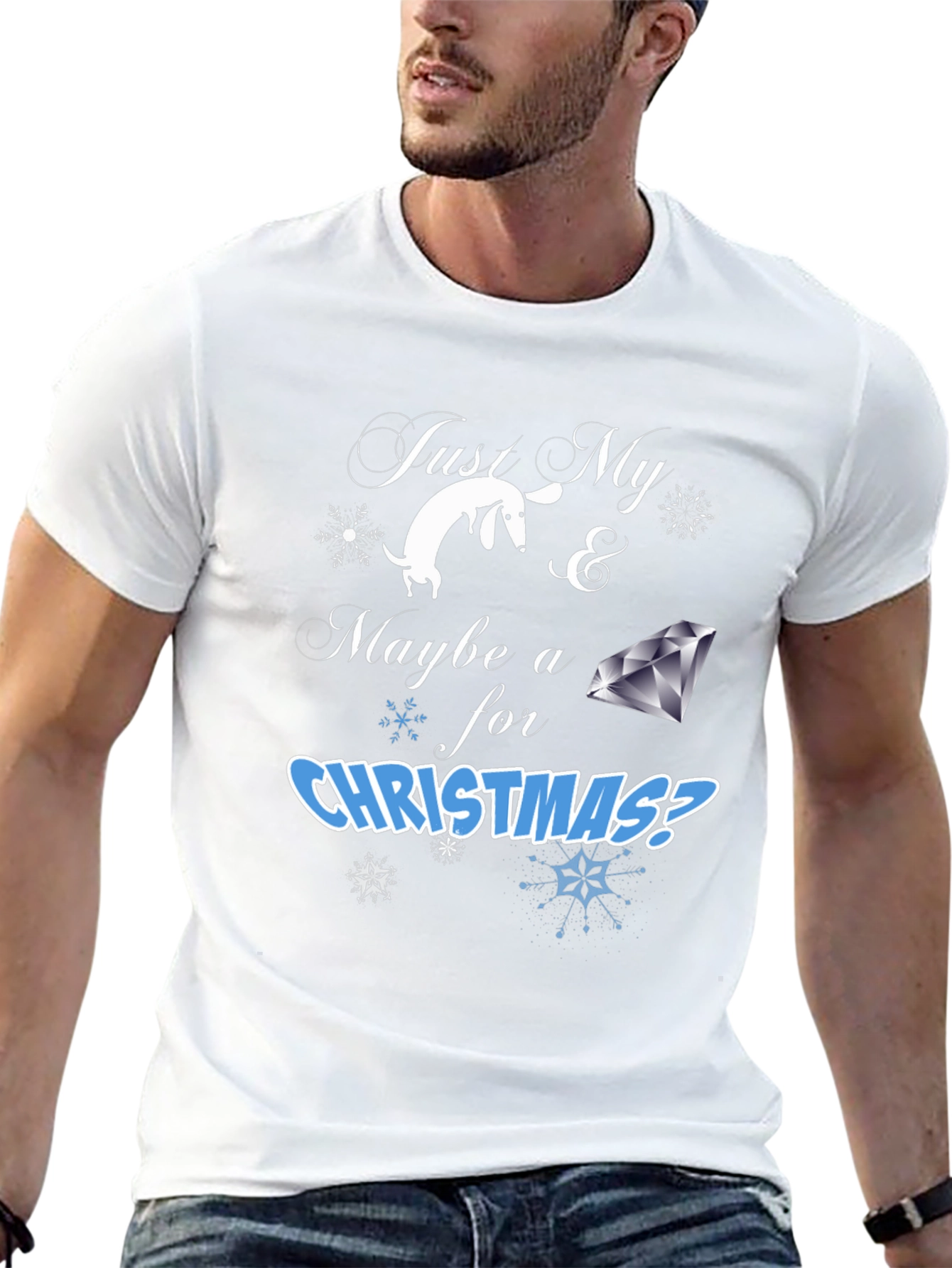 Just My Dog & Maybe a Diamond Christmas T-Shirt