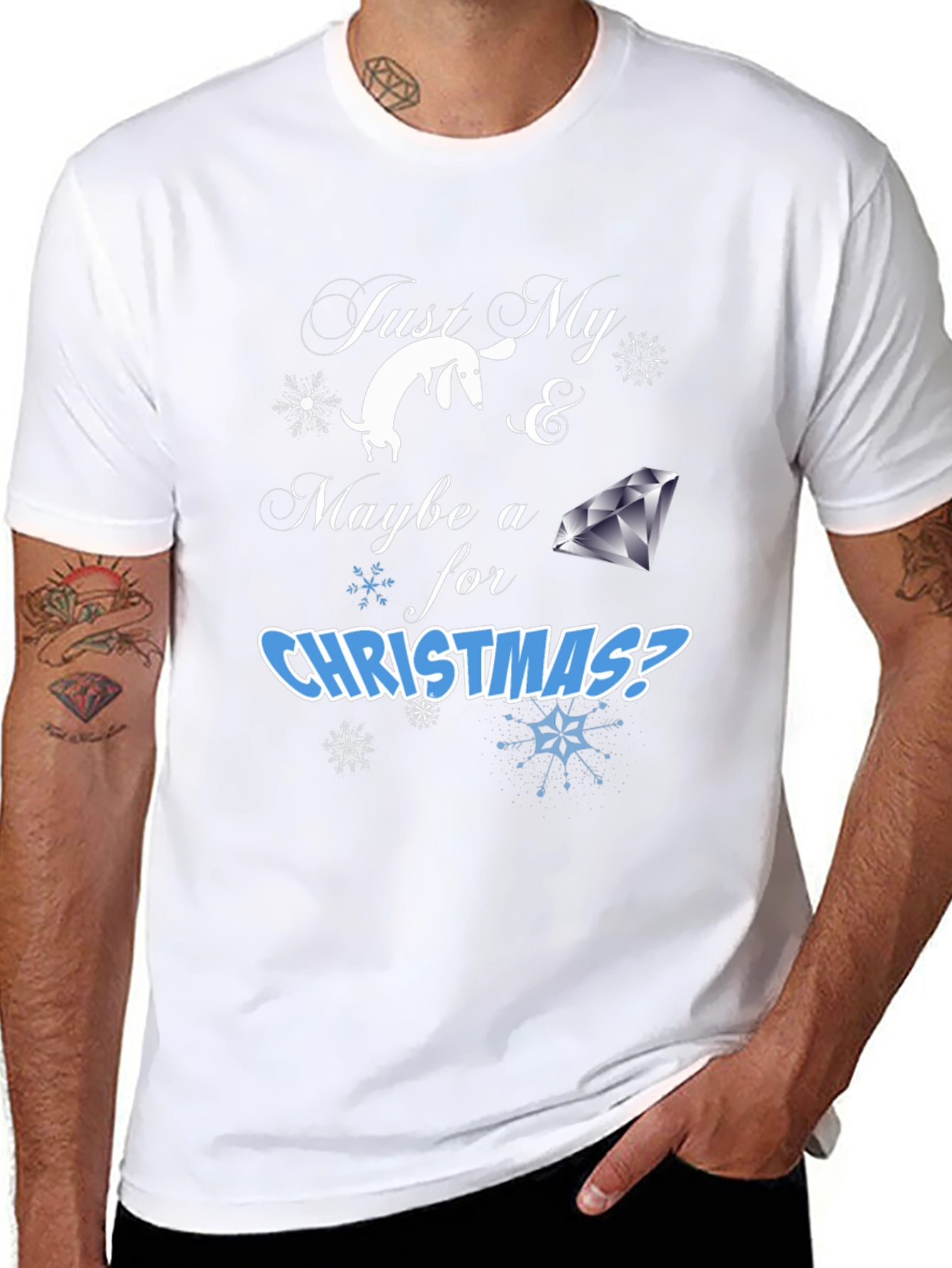 Just My Dog & Maybe a Diamond Christmas T-Shirt