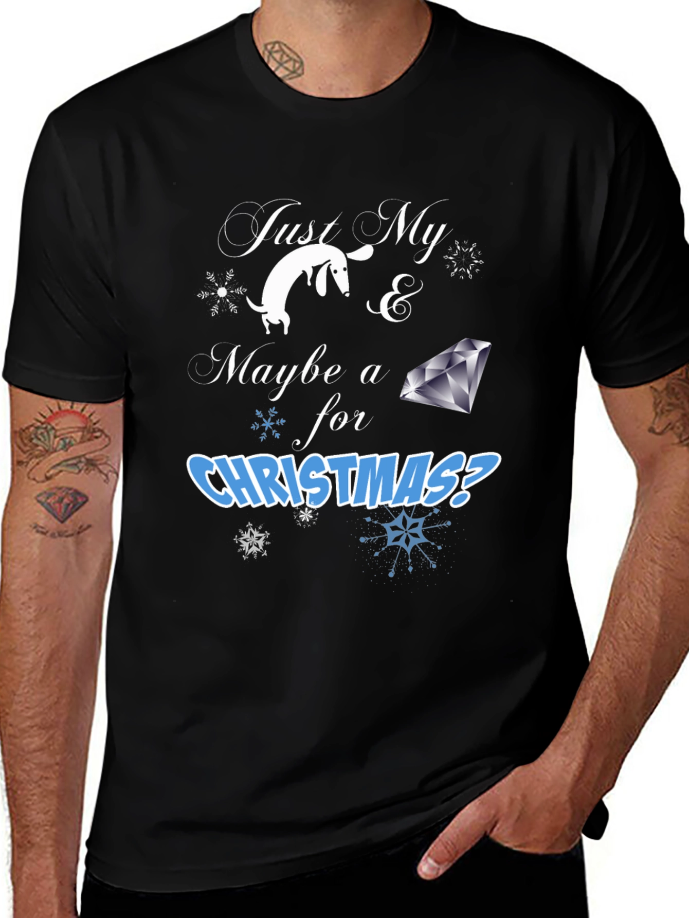 Just My Dog & Maybe a Diamond Christmas T-Shirt
