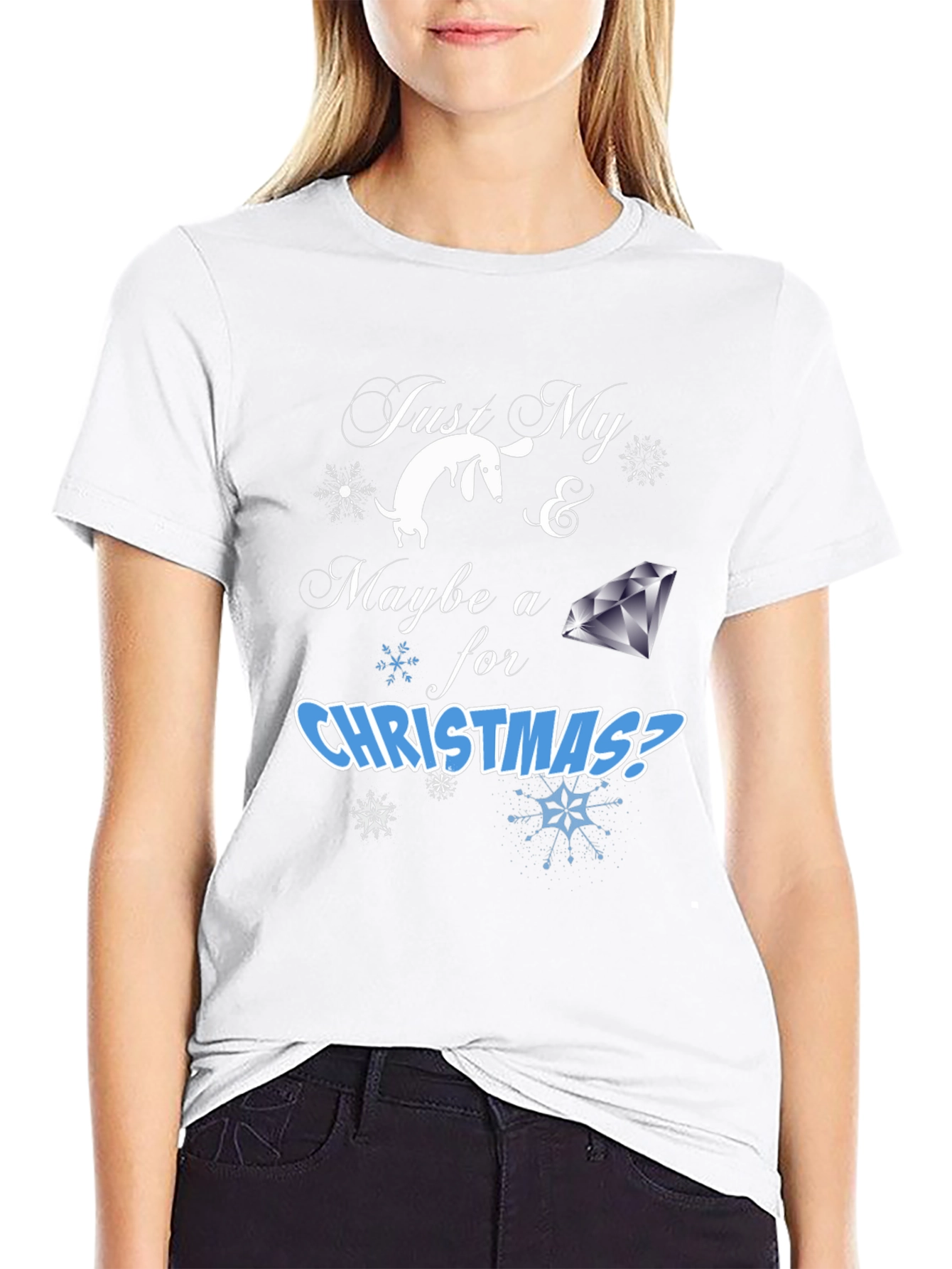 Just My Dog & Maybe a Diamond Christmas T-Shirt