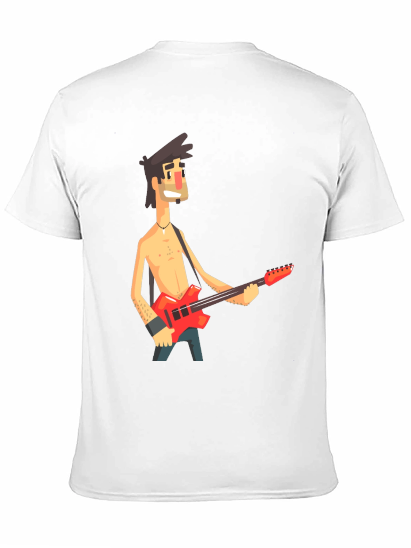 Cartoon Guitar Player Black T-Shirt