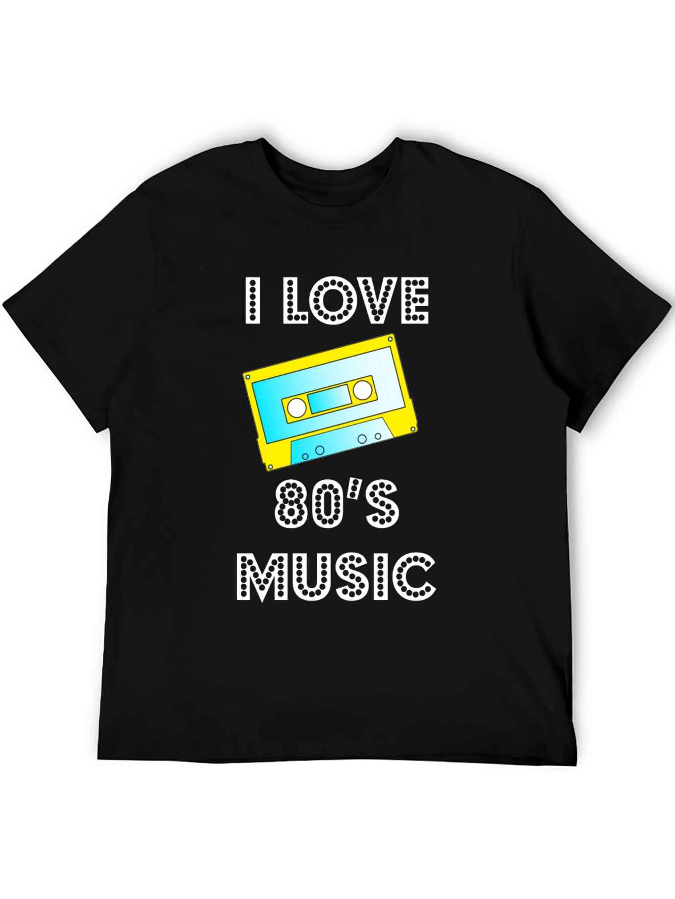 I Love 80s Music Cassette Tape Graphic T-Shirt