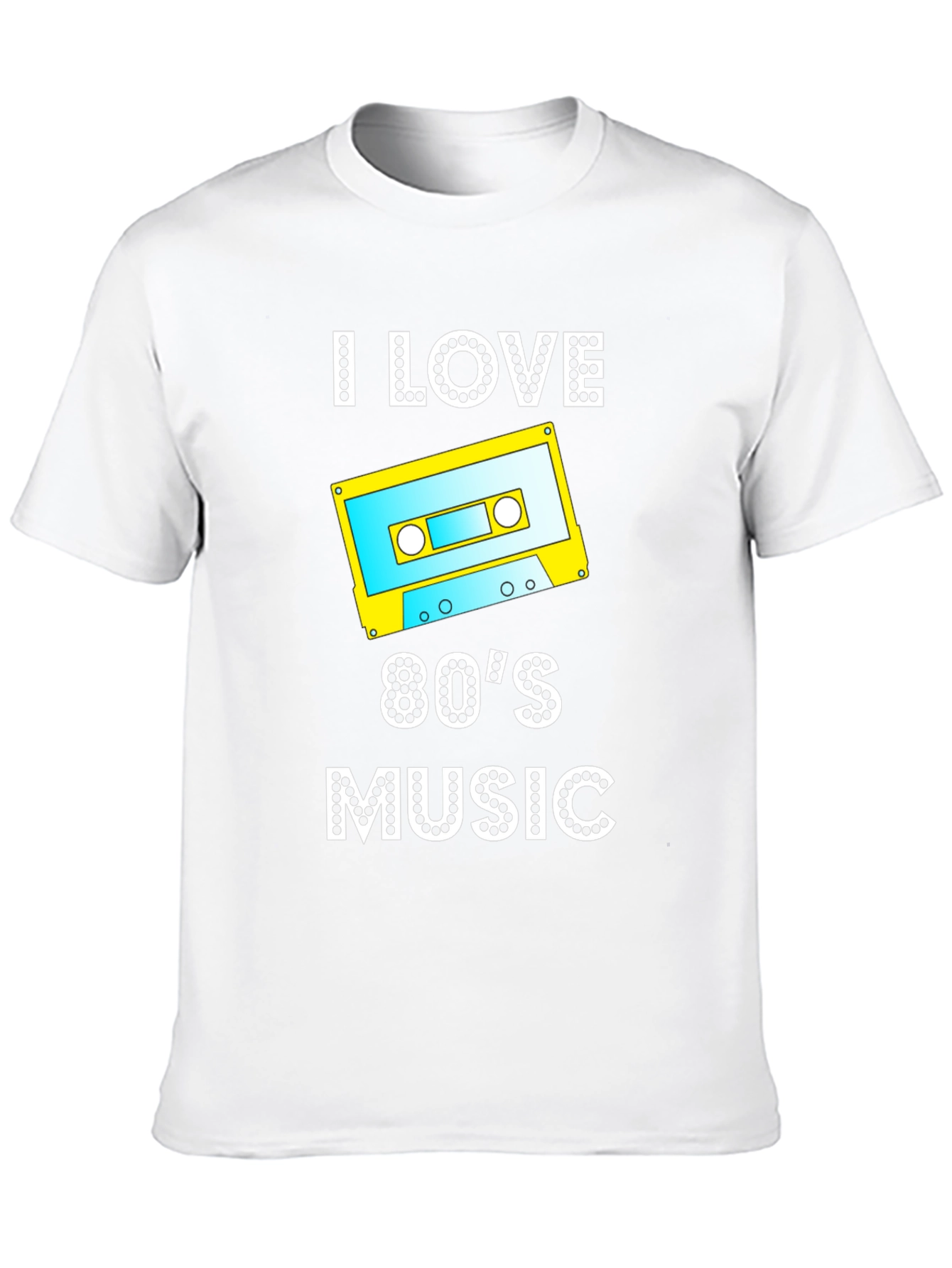 I Love 80s Music Cassette Tape Graphic T-Shirt