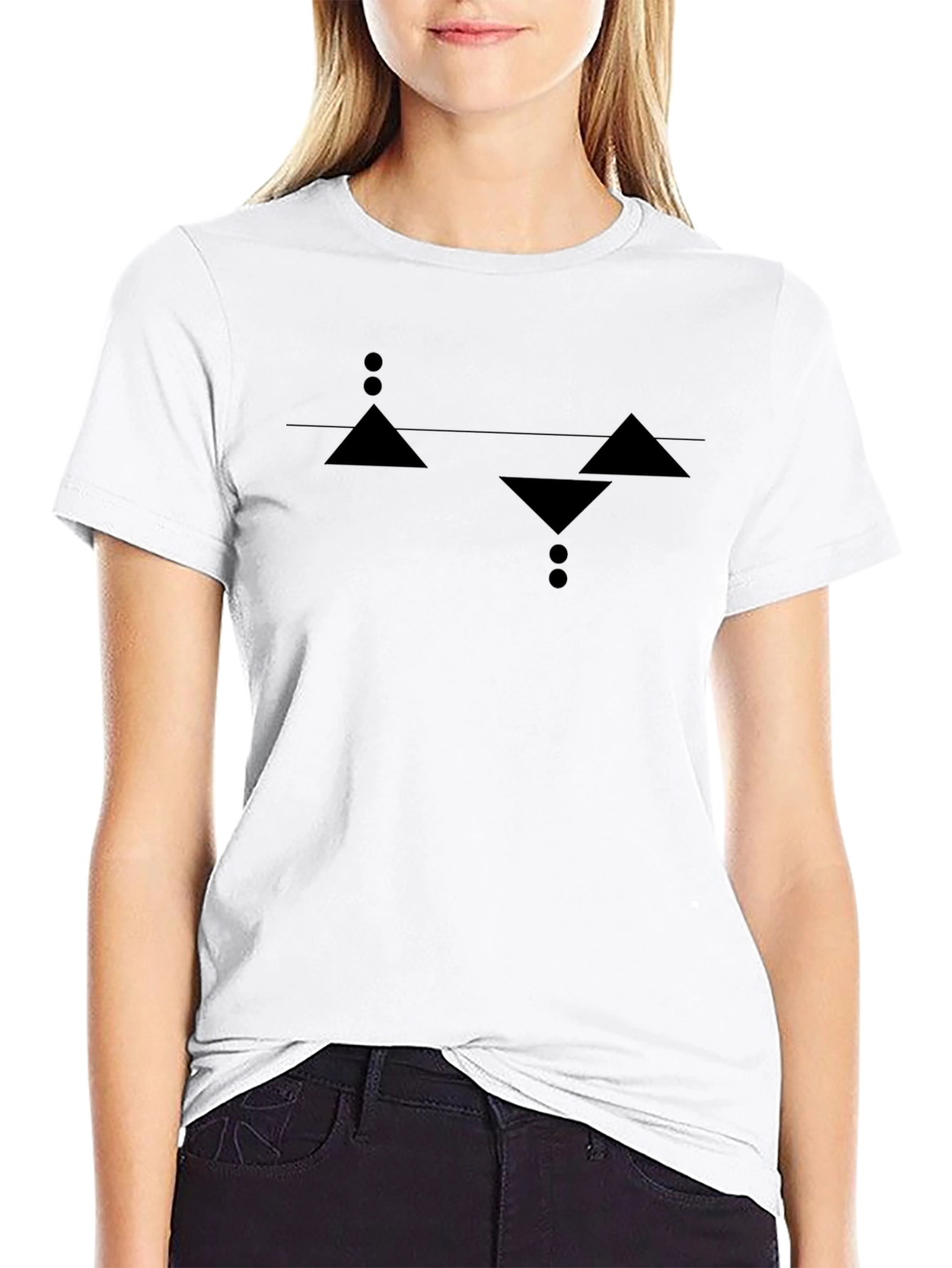 Geometric Graphic Tee - Modern Black T-Shirt