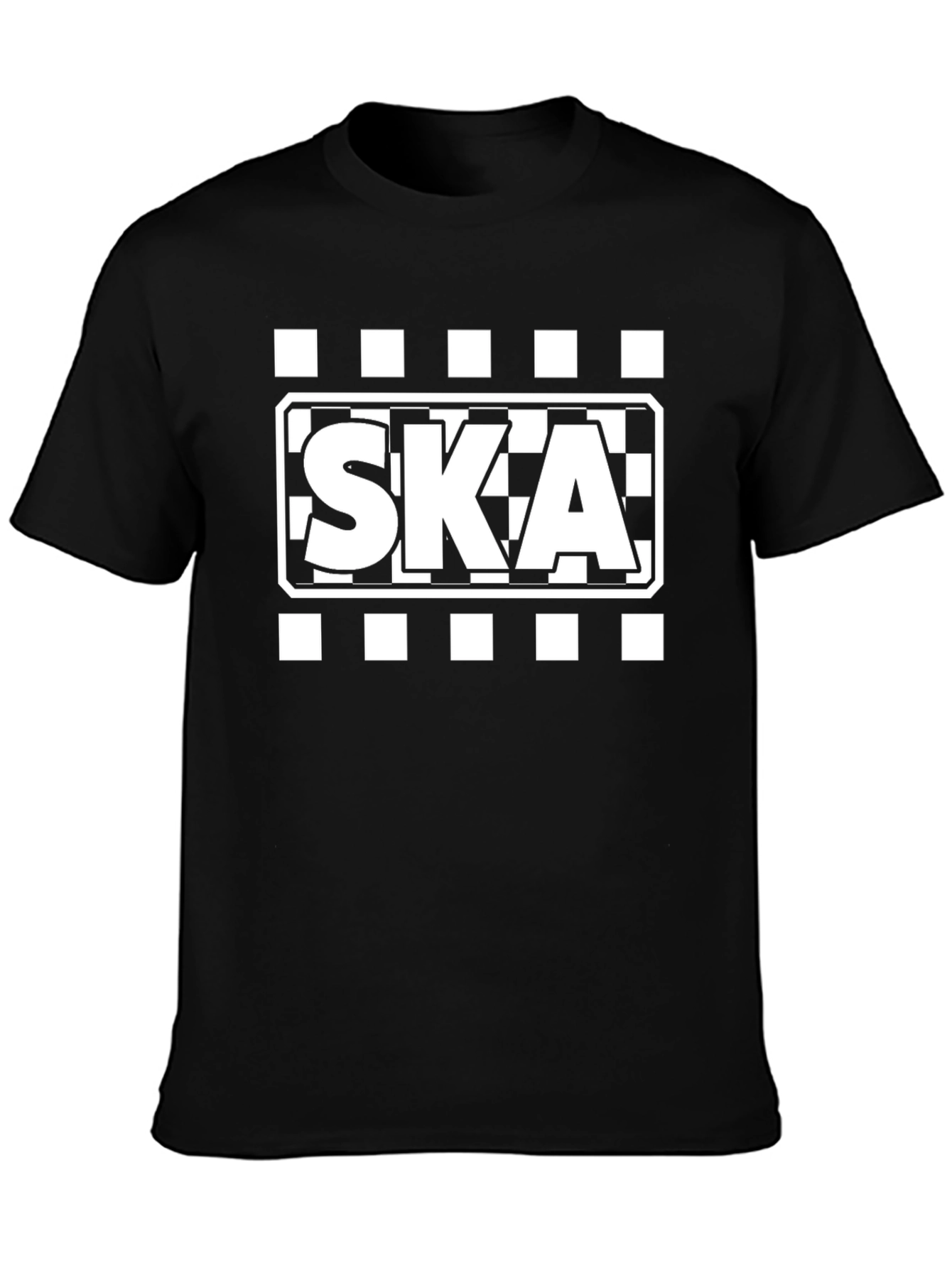 Ska T-Shirt - Checkered Style Black Tee