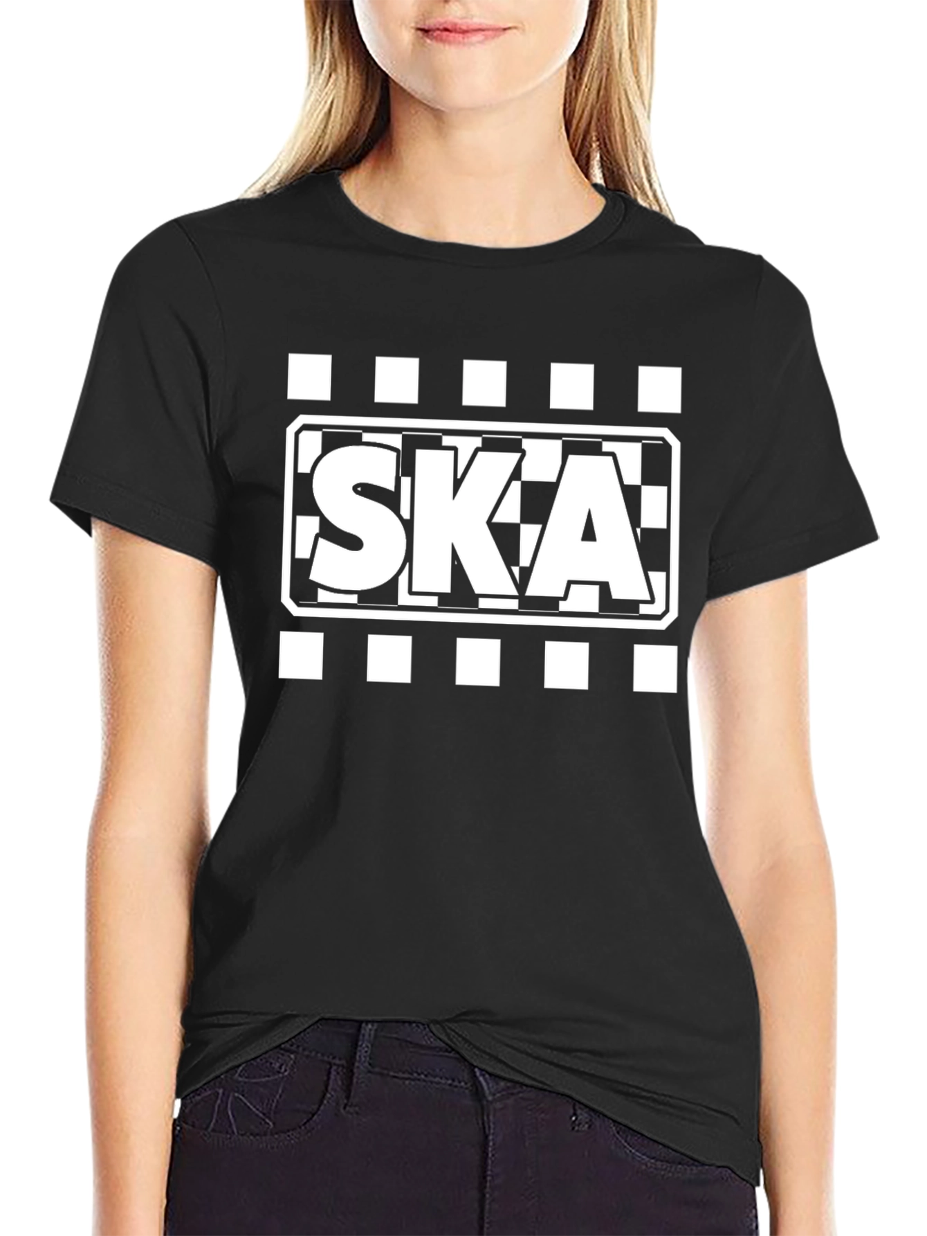 Ska T-Shirt - Checkered Style Black Tee