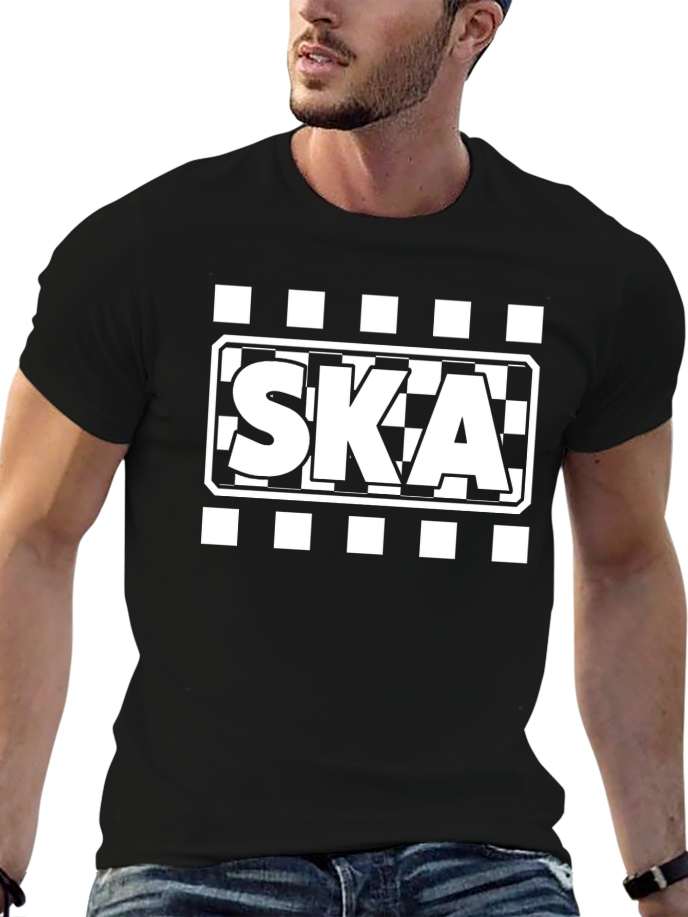 Ska T-Shirt - Checkered Style Black Tee