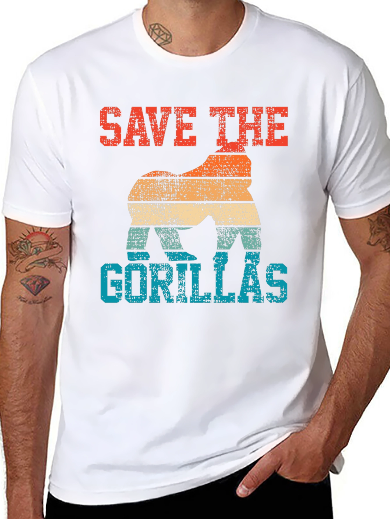 Save the Gorillas Retro T-Shirt