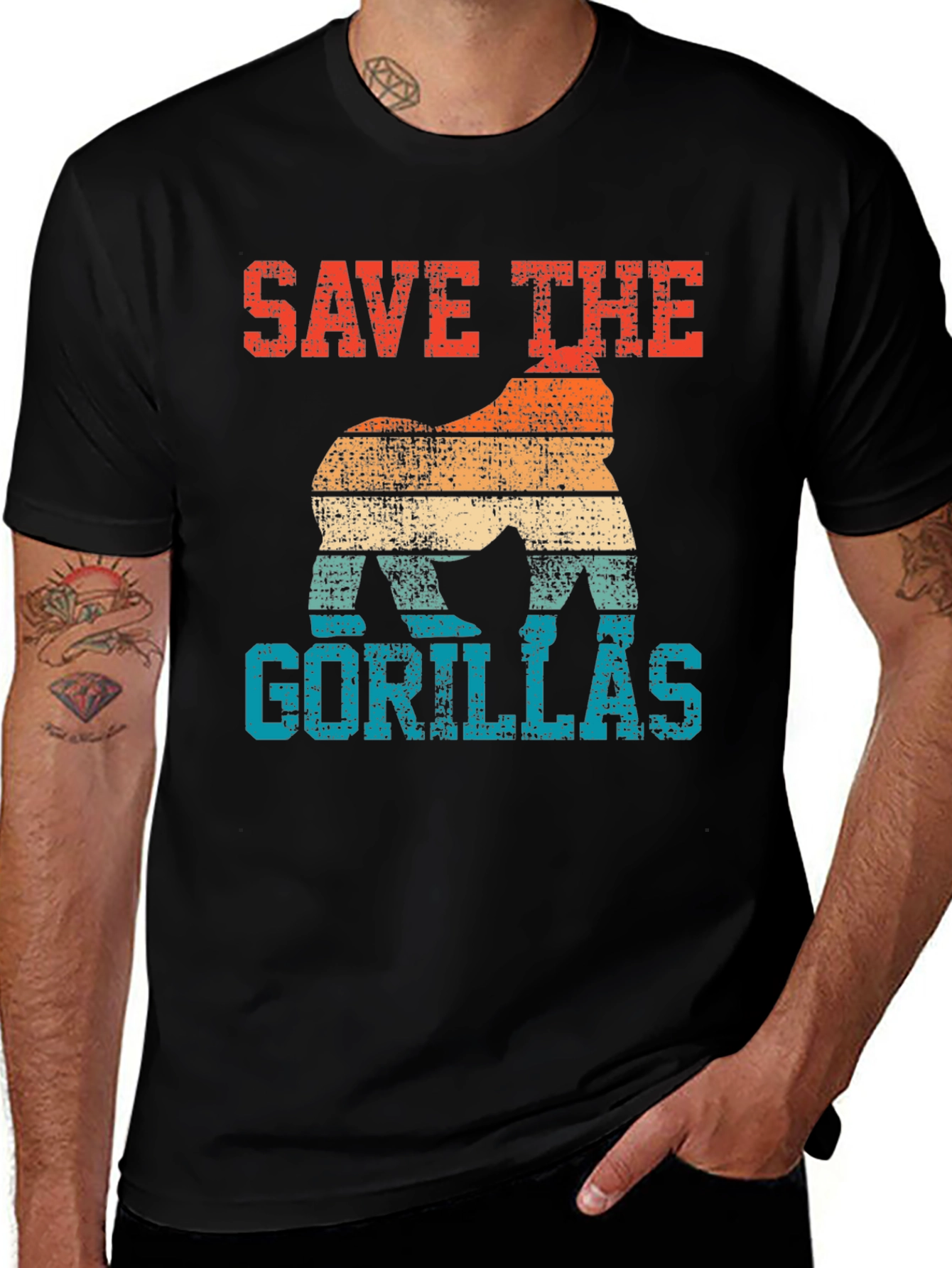 Save the Gorillas Retro T-Shirt