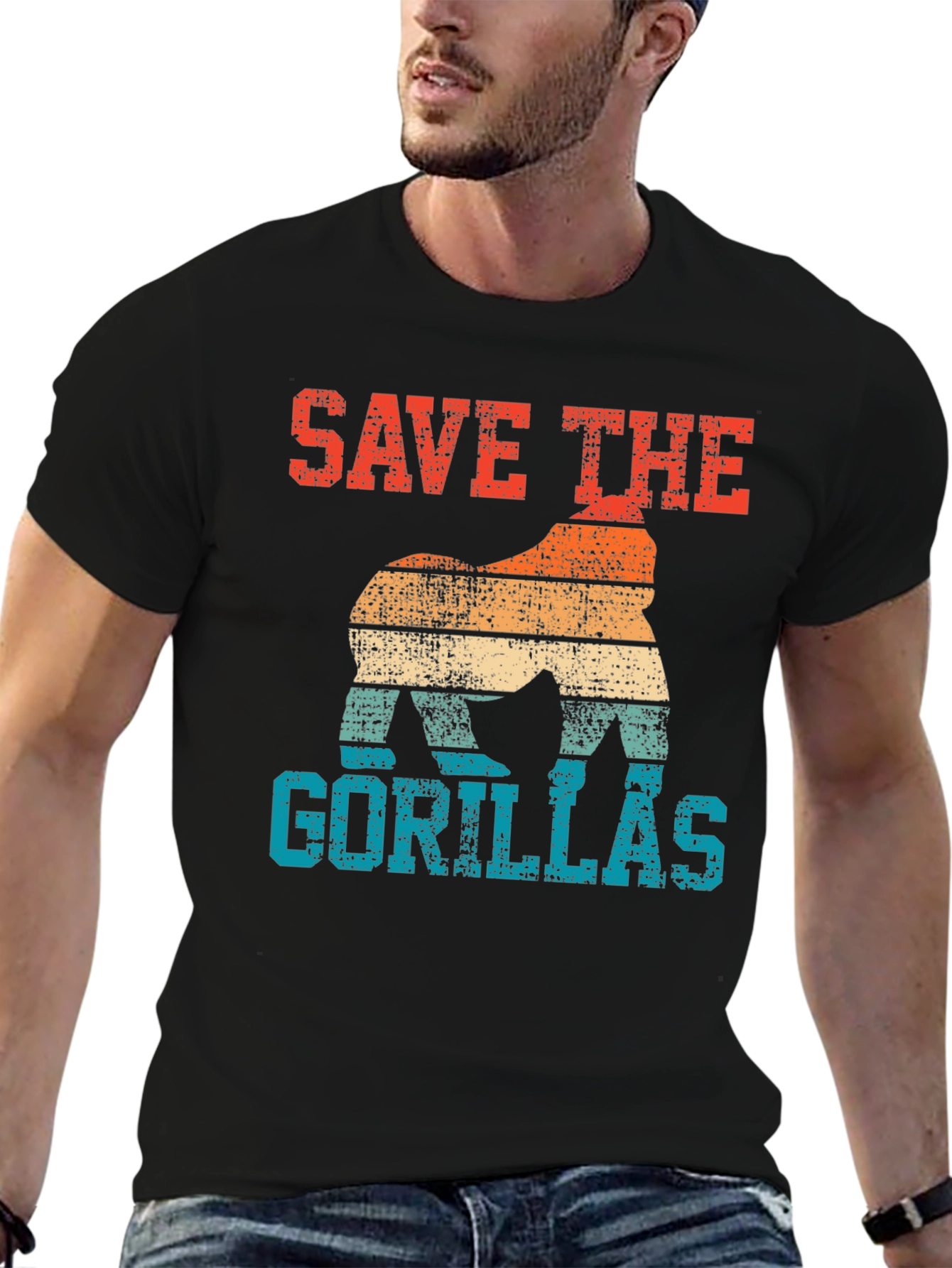 Save the Gorillas Retro T-Shirt