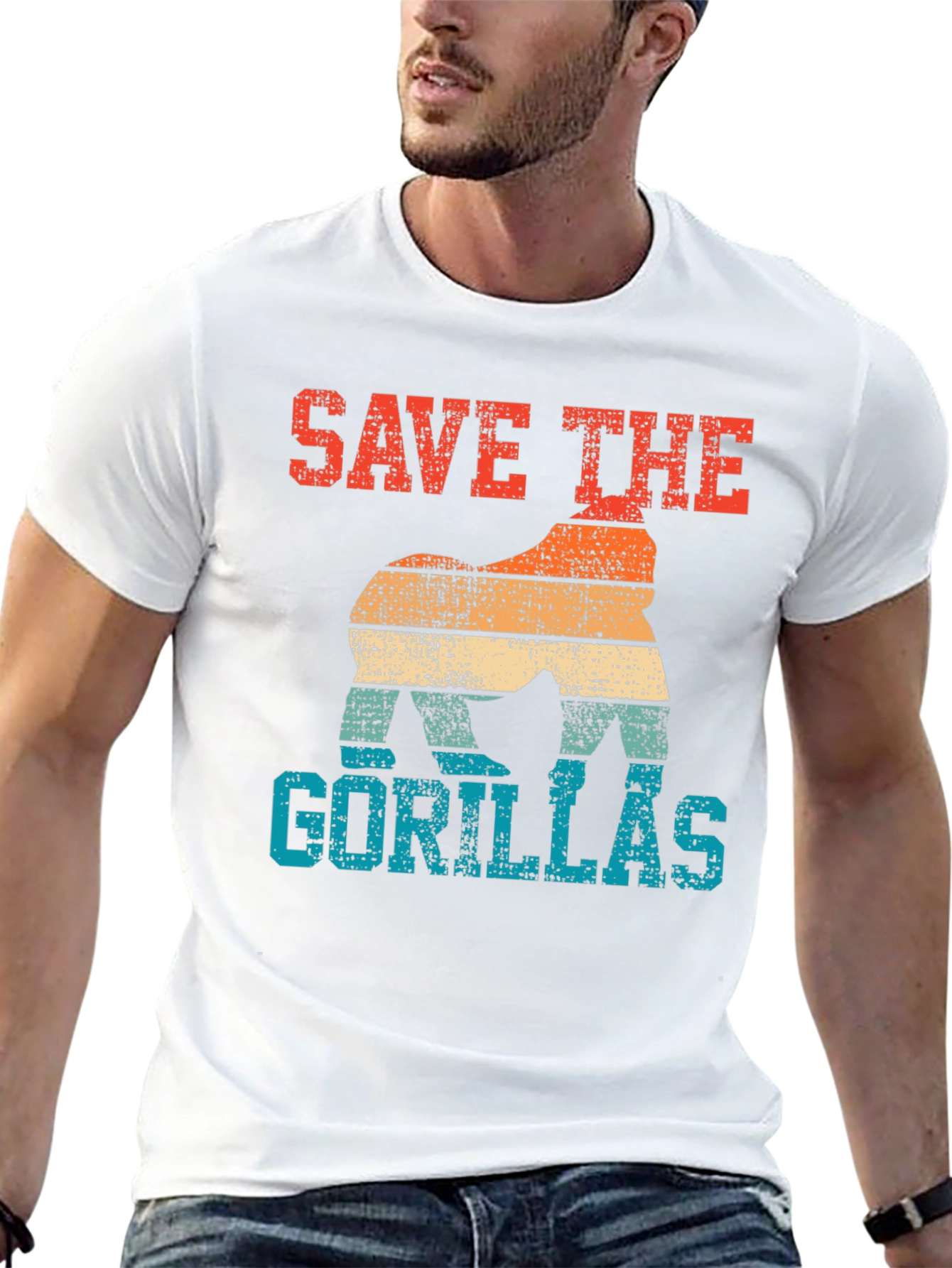 Save the Gorillas Retro T-Shirt