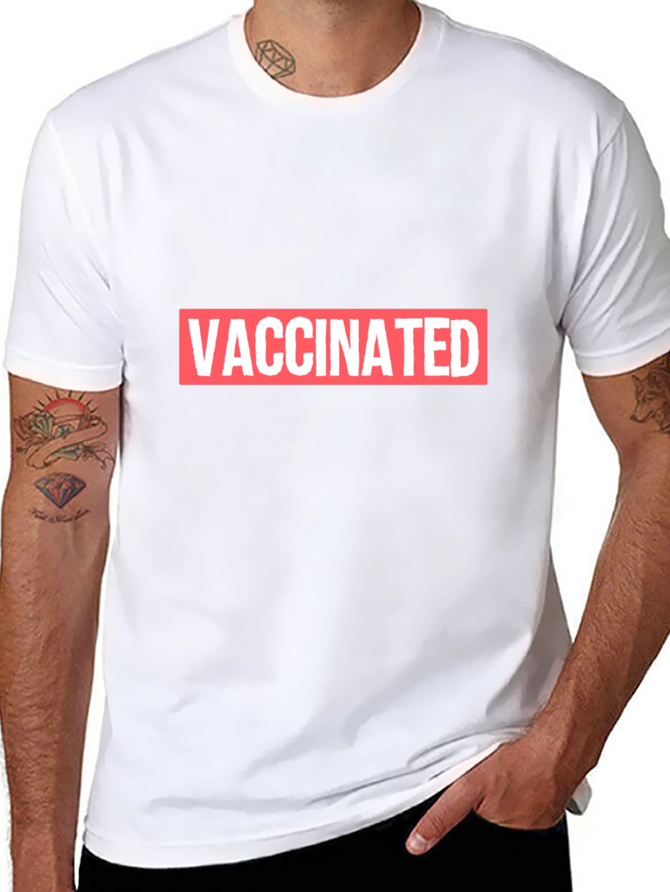 Vaccinated Black T-Shirt - Show Your Status