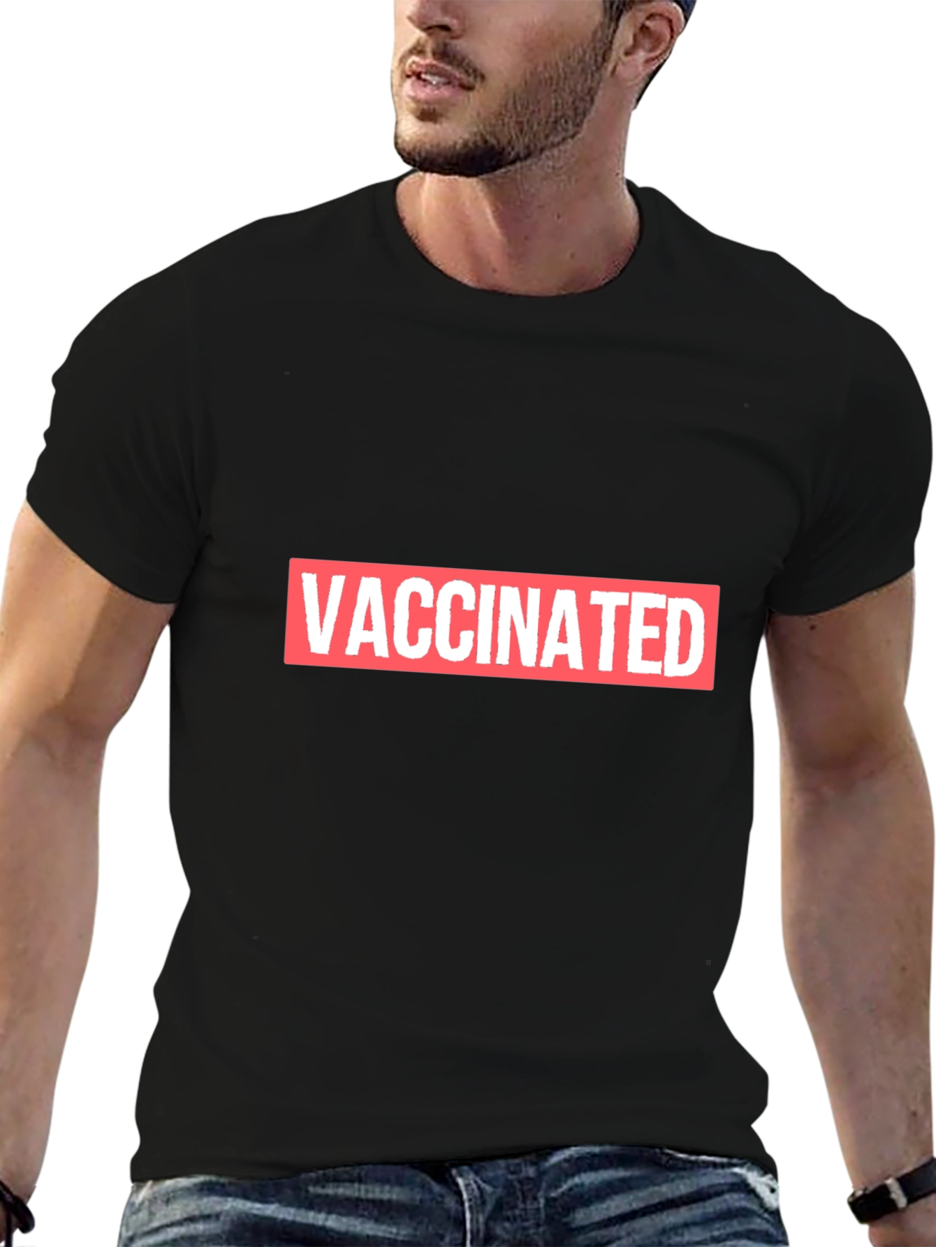 Vaccinated Black T-Shirt - Show Your Status