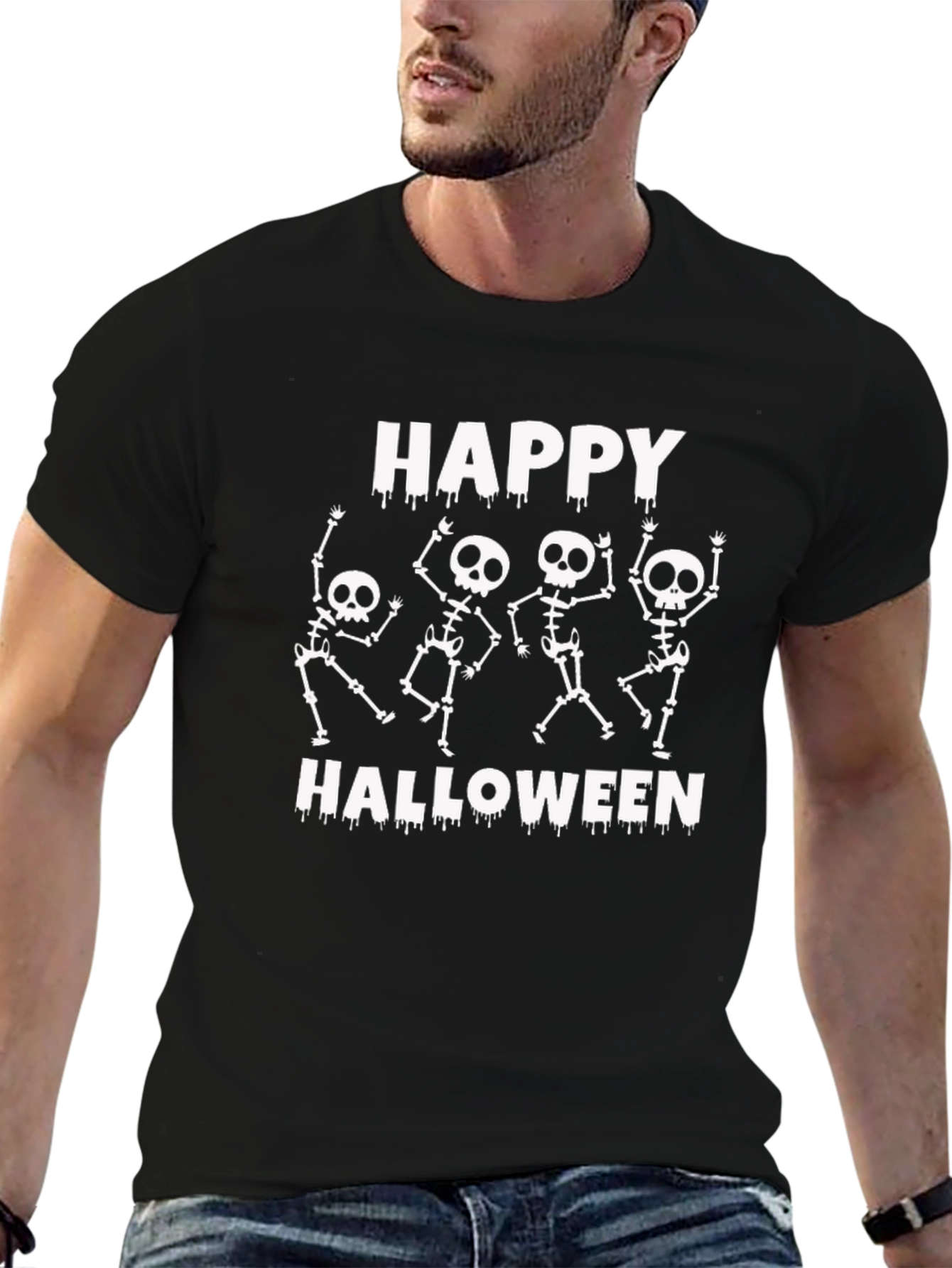 Happy Halloween Skeleton Graphic T-Shirt