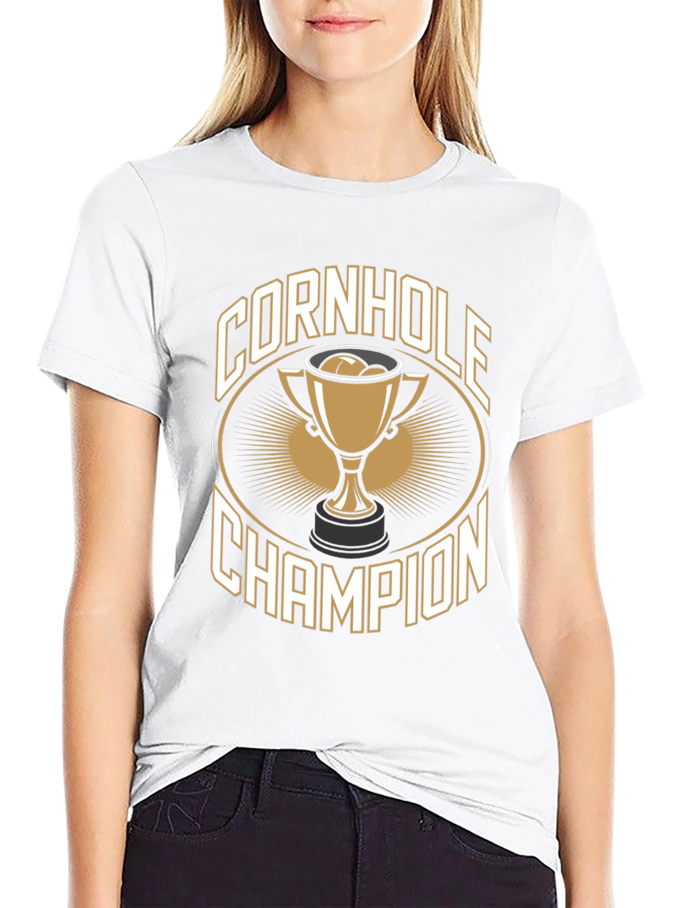 Cornhole Champion T-Shirt -  Black Tee