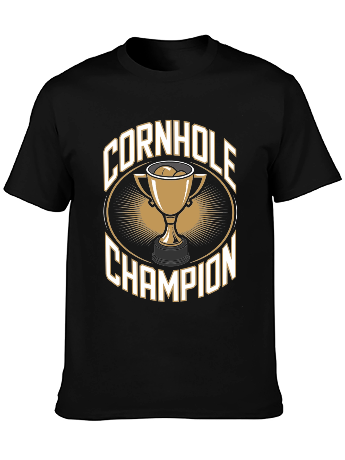 Cornhole Champion T-Shirt -  Black Tee