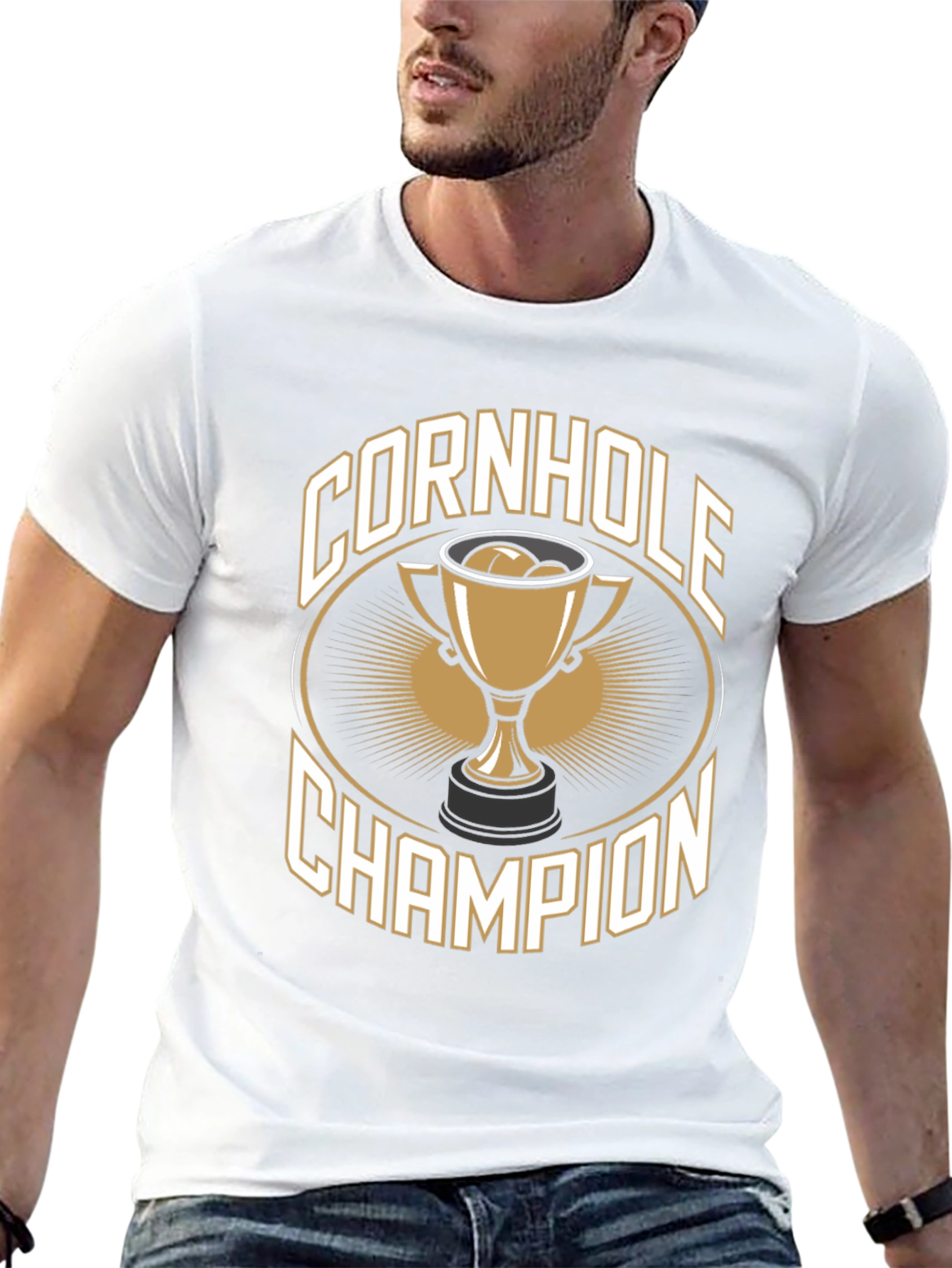 Cornhole Champion T-Shirt -  Black Tee