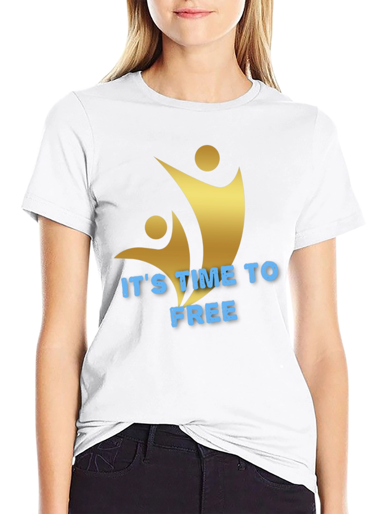 Its Time To Free Black Graphic Tee