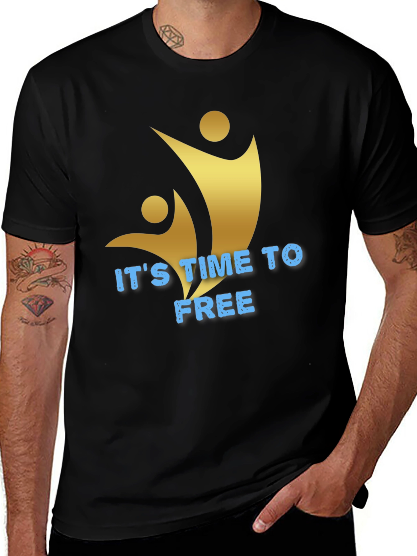 Its Time To Free Black Graphic Tee