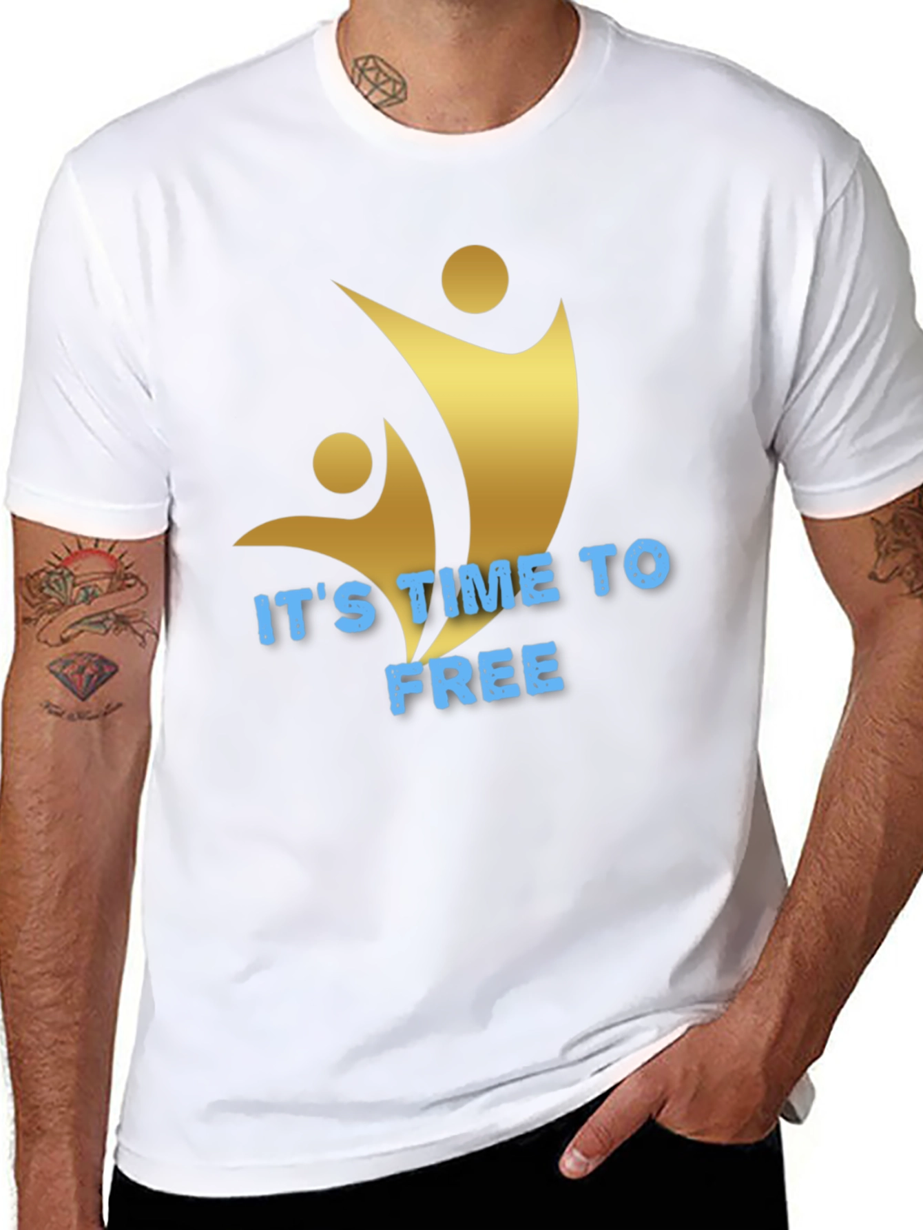Its Time To Free Black Graphic Tee