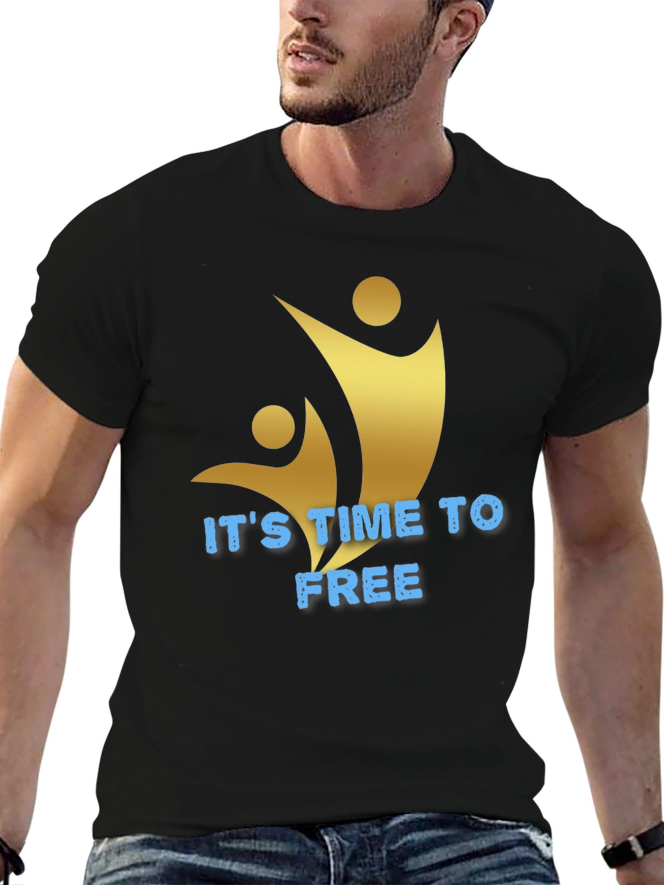 Its Time To Free Black Graphic Tee
