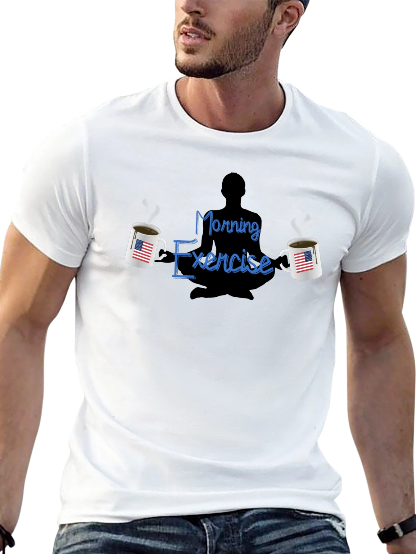 Morning Exercise T-Shirt - Coffee & Meditation Tee