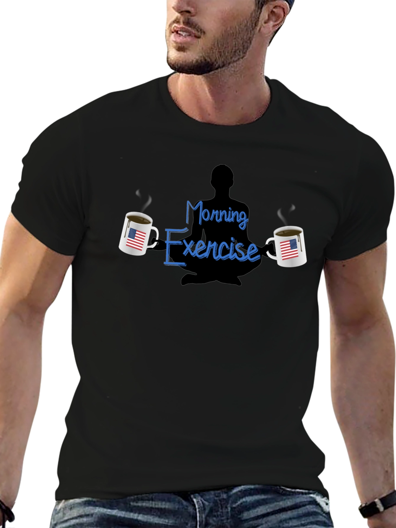 Morning Exercise T-Shirt - Coffee & Meditation Tee