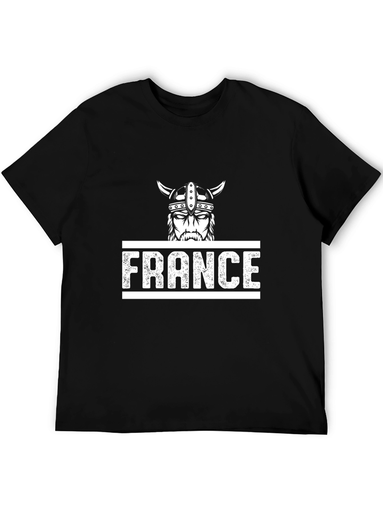 France Viking Graphic Tee - Black Cotton T-Shirt